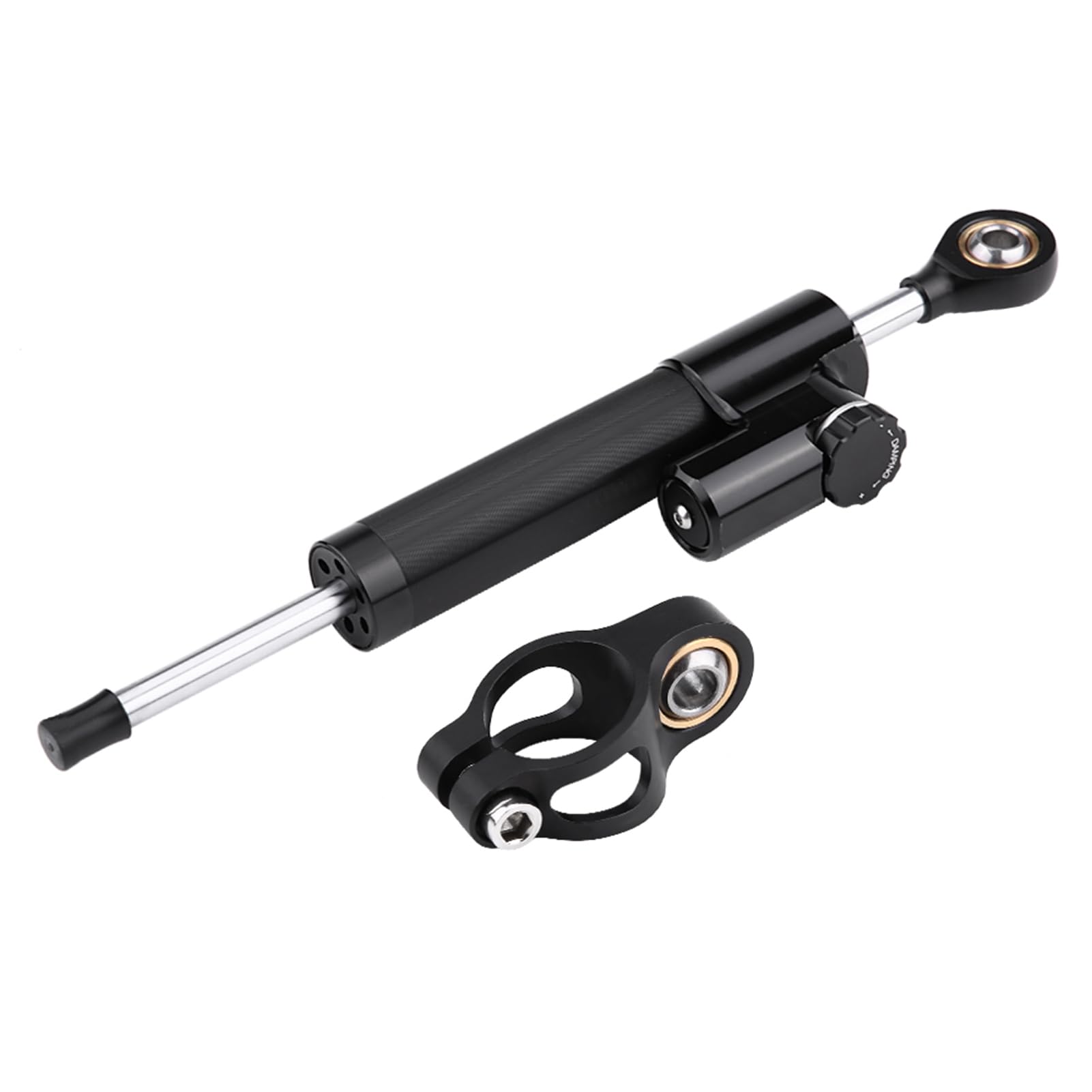 KIMISS Universal Motorcycle Steering Damper Stabilizer - Aluminum Linear Reversed Safety Control with Mounting Bracket | for Harley, Honda, Yamaha & More | Improves Handling on Rough Roads & High-Speed Riding