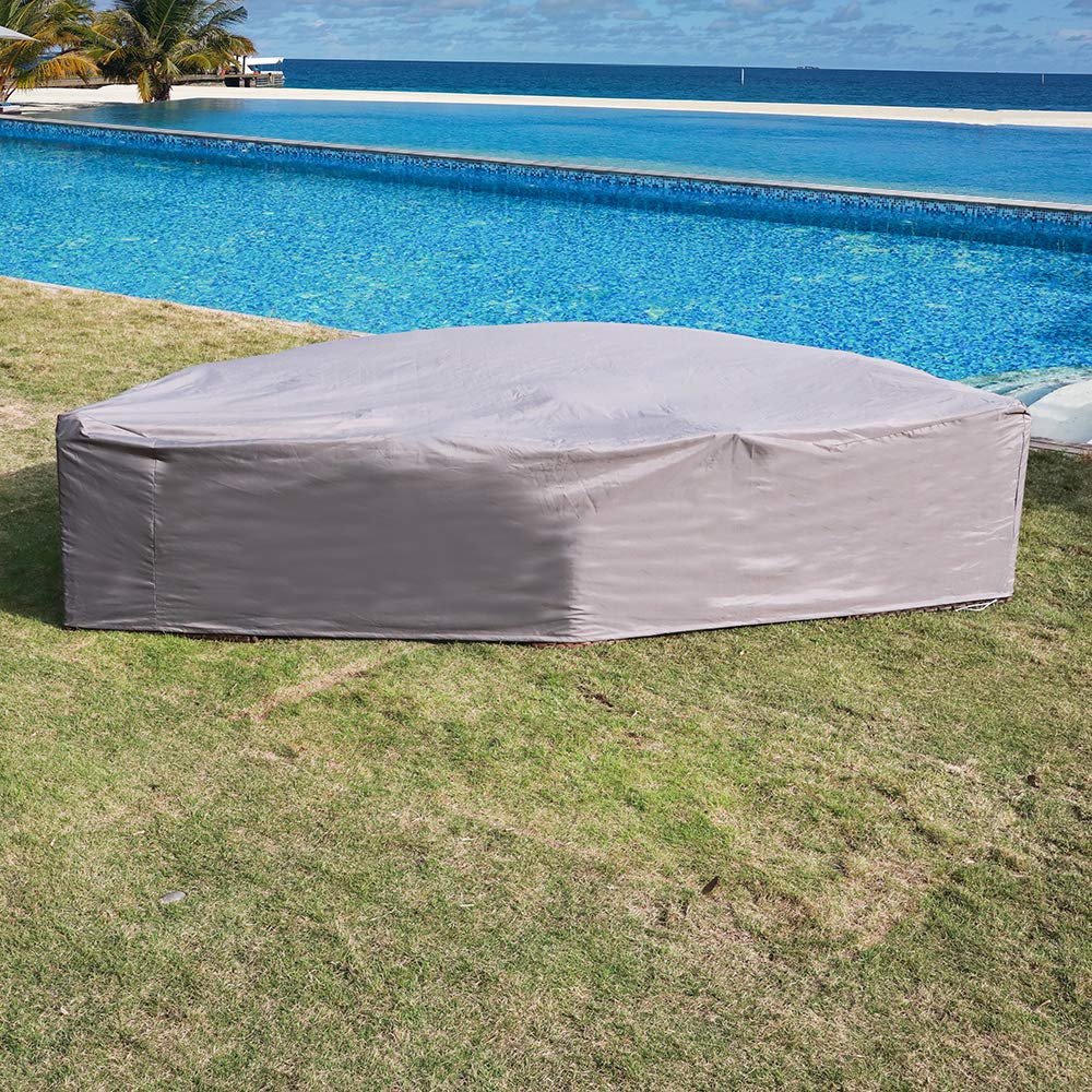 7-Piece Patio Furniture Set with Waterproof Cover - Brown PE Wicker & Beige Cushions for Outdoor Living | SUNSITT Half-Moon Sectional Sofa Set | Perfect for Backyard, Poolside & Garden Relaxation