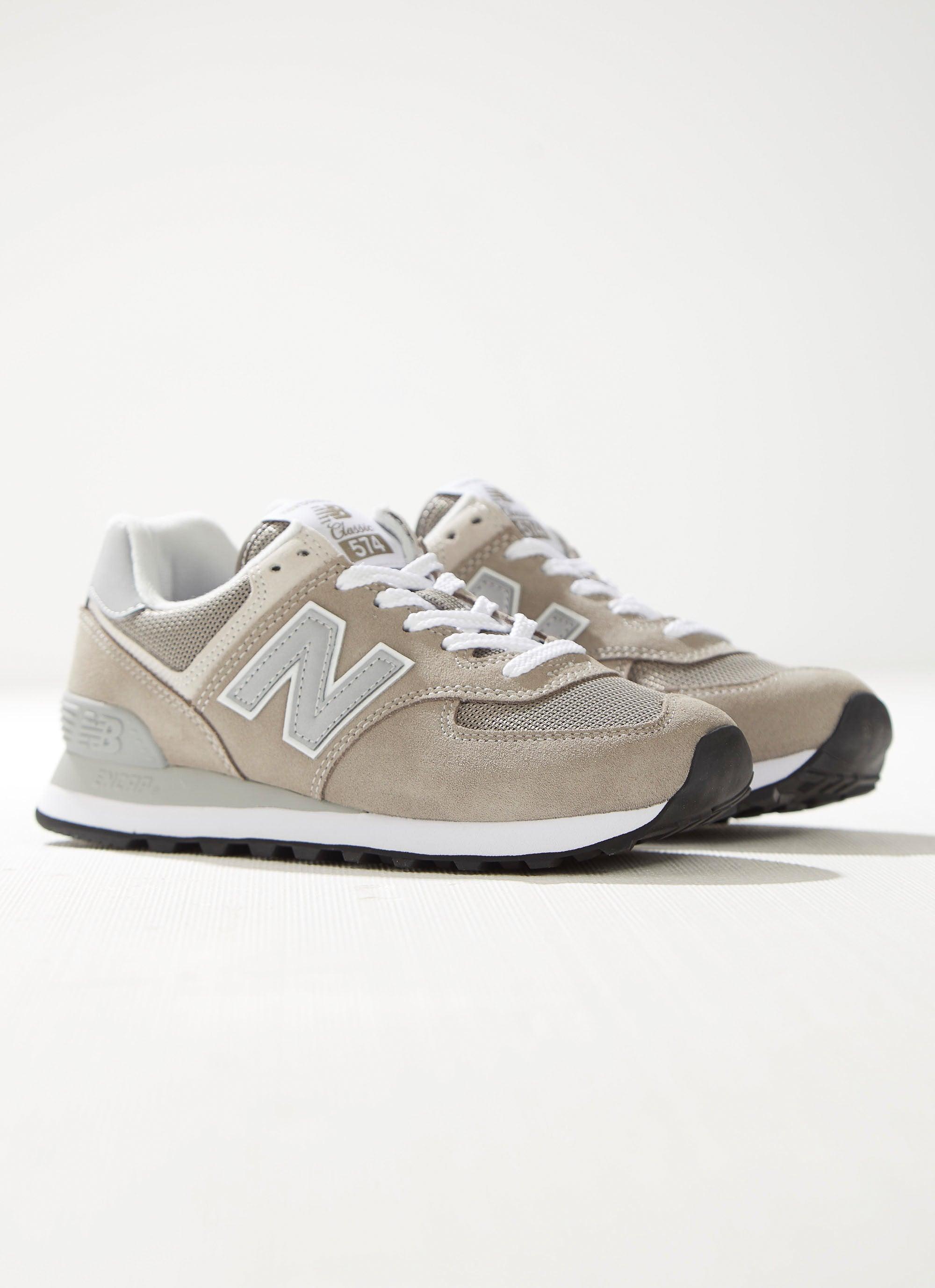 New Balance 574 Classic Sneakers for Men & Women - Grey with White - Comfortable Casual Walking Shoes for Running, Gym & Everyday Wear