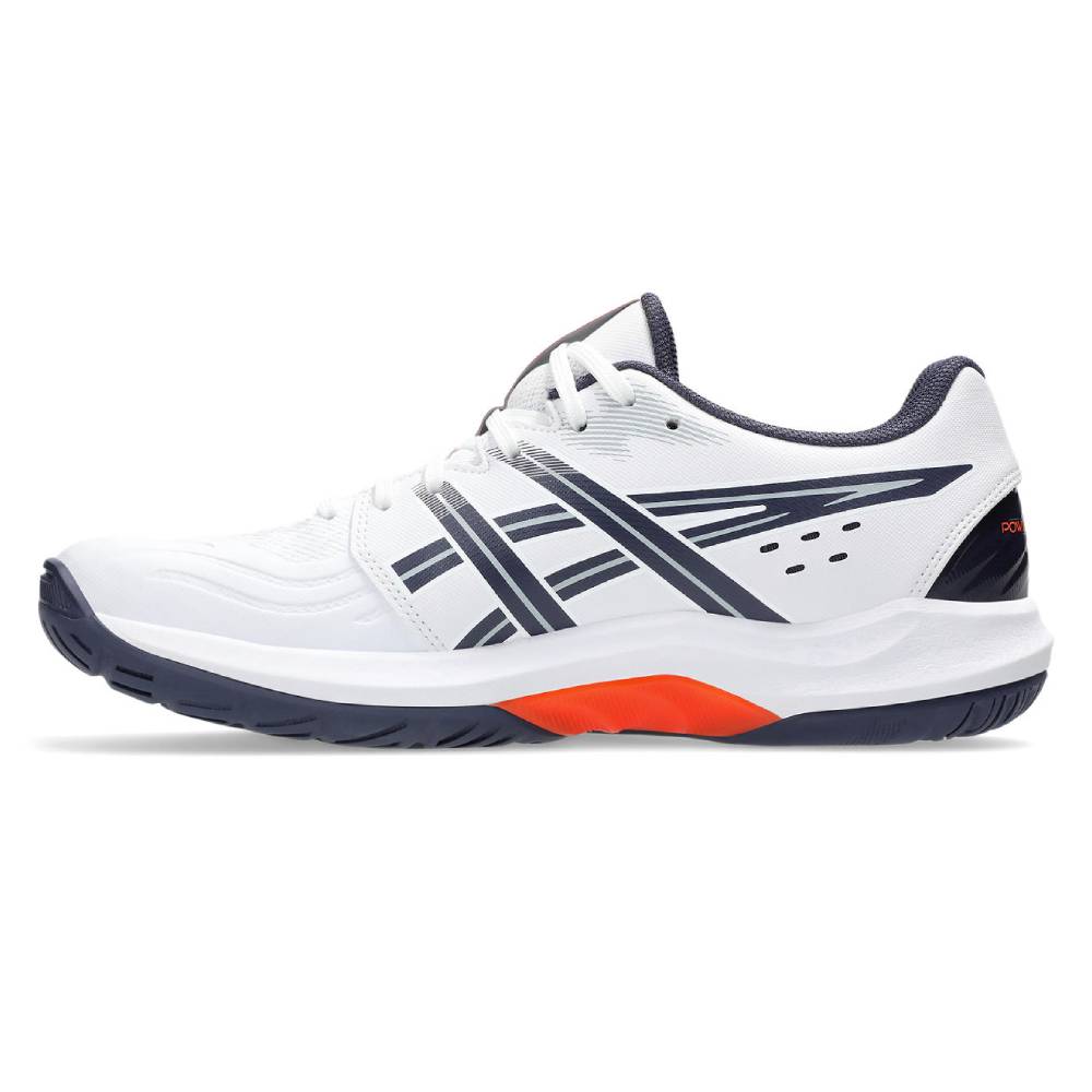 ASICS Powerbreak FF Men's Indoor Court Shoes - White/Nova Orange - Volleyball, Badminton & Squash Court Shoes for Men - Lightweight & Supportive Athletic Footwear