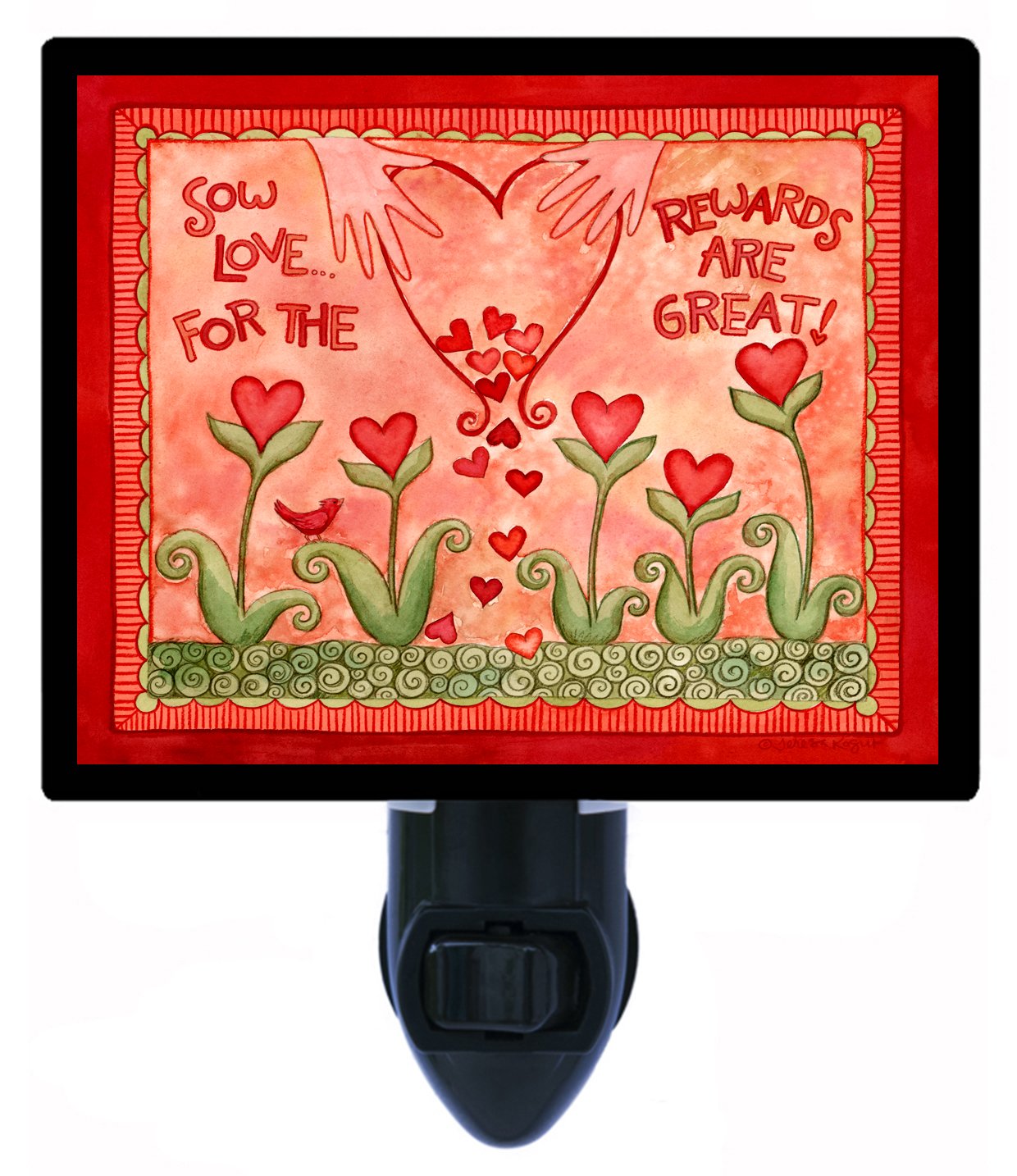 Valentine's Day LED Night Light - Romantic Heart Flowers Design for Bedroom, Nursery & Holidays | Perfect Gift for Couples, Anniversaries & Special Occasions