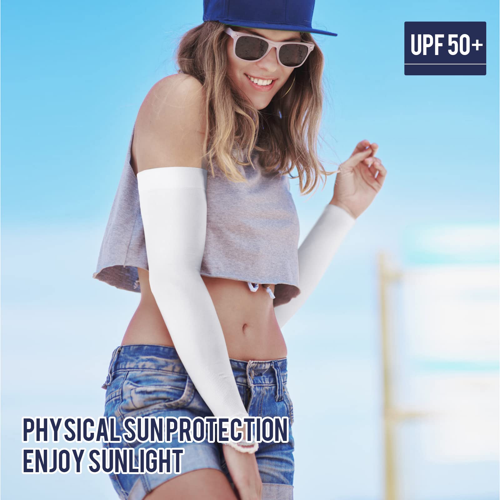 GOUNOD Compression Arm Sleeves for Men & Women - UV Protection Sun Sleeves for Working Outdoors, Sports & Daily Activities - Breathable & Comfortable Arm Cover for Sun Protection, Cycling, Running & Gardening