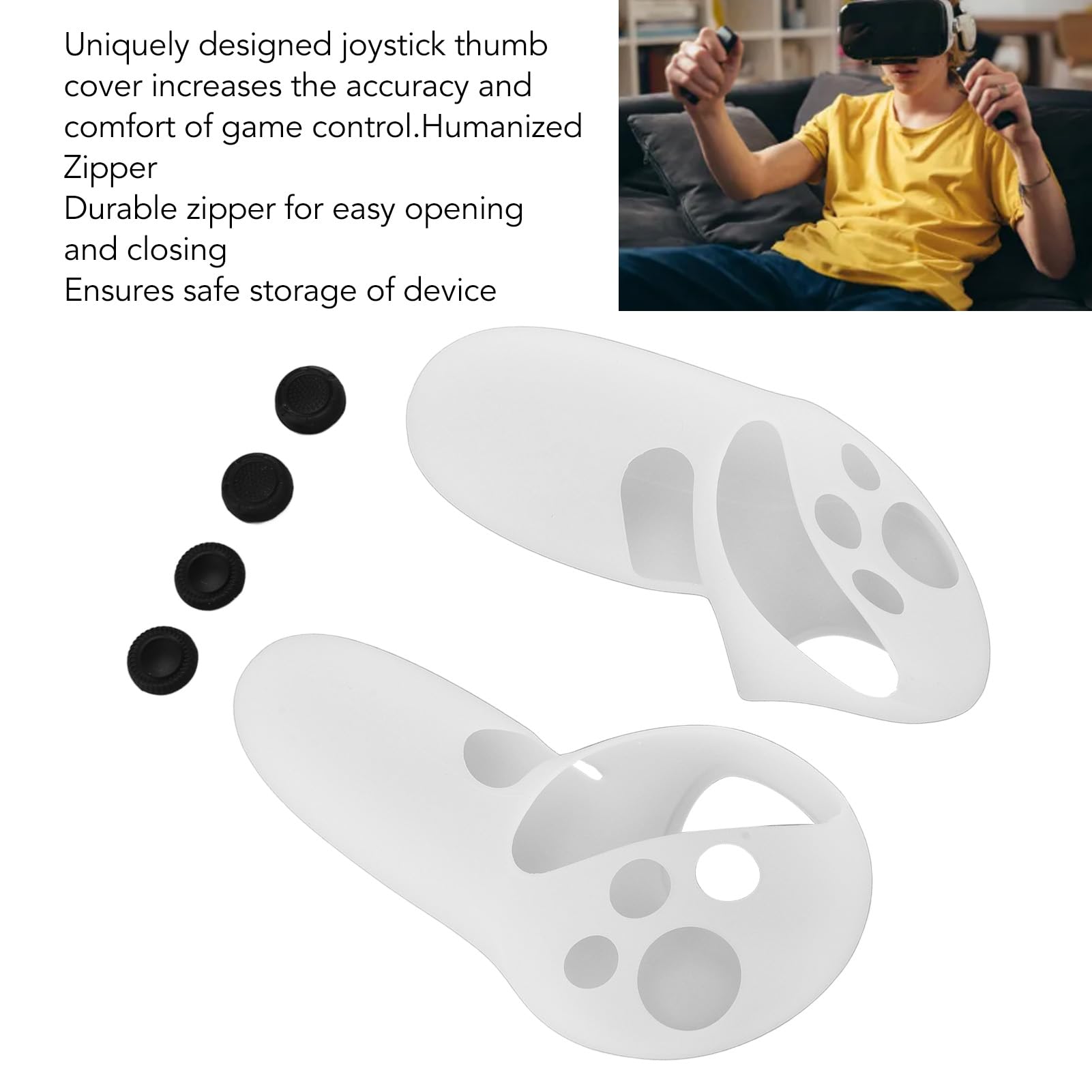 Meta Quest 3 VR Controller Grips - Silicone Protective Cover with Joystick Guard for Enhanced Gaming Comfort | Perfect for Beat Saber, Superhot & VR Fitness Workouts