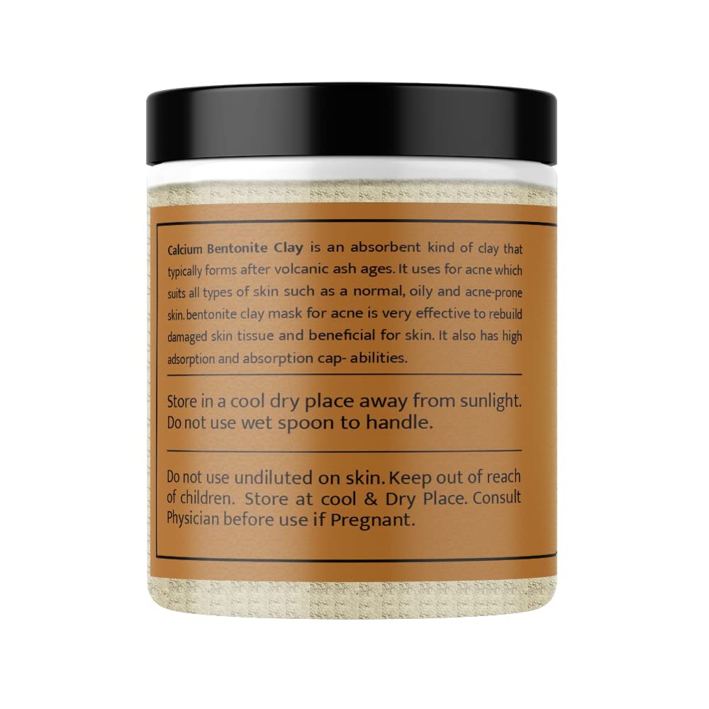 OYL Natural Calcium Bentonite Clay Powder - 150g for Deep Skin Cleansing, Blackhead & Acne Treatment, Pore Minimizer, Tanning & Pigmentation Solution | Face & Body Mask for Healthy Glowing Skin | Perfect for Spa Days, At-Home Detox, and Skincare Routines