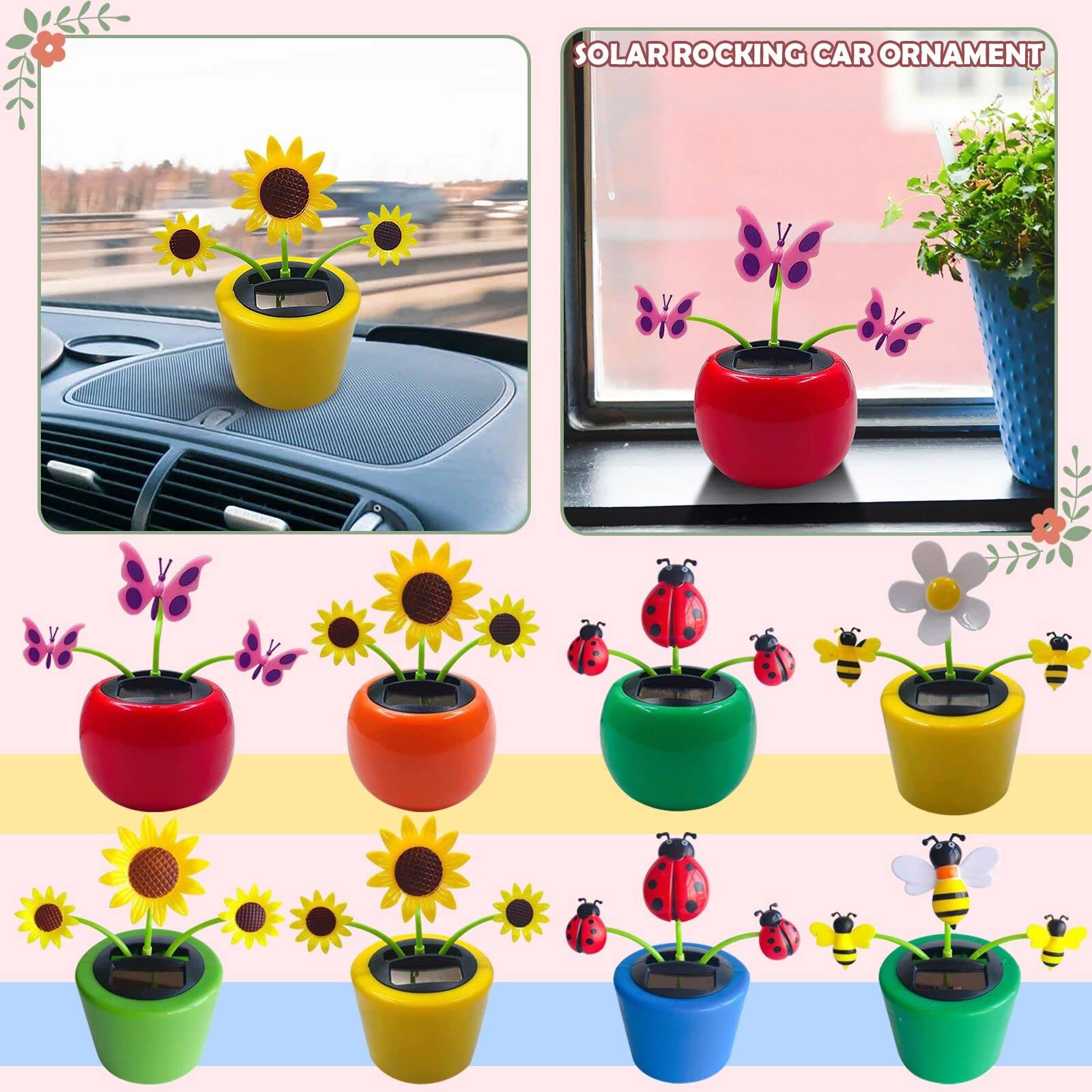 Solar Powered Dancing Sunflower Toy - Funny Electric Car Decor & Office Desk Accessory for Kids & Adults | Perfect for Home, Office, Car Dashboard Decoration & Gift Giving