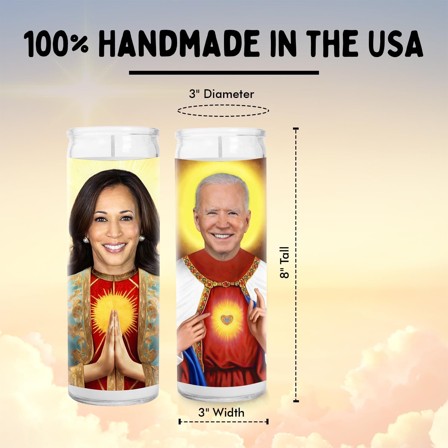 Kamala and Joe Celebrity Candle - Funny Political Votive Candle for Republicans - Novelty Pop Culture Gift for 2024 Election - Perfect for Political Humor Lovers & Election Party Decor