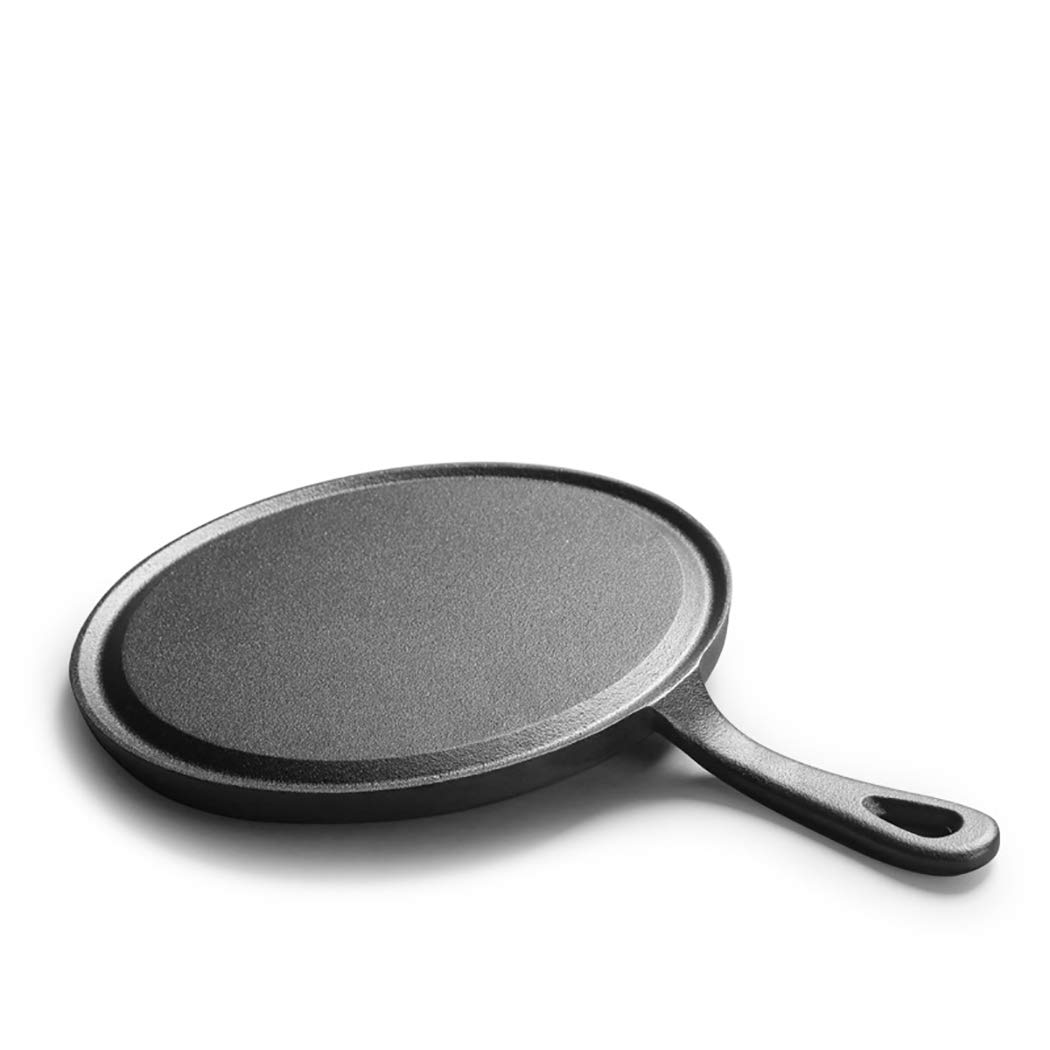 10-Inch Pre-Seasoned Cast Iron Griddle Pan - Perfect for Pancakes, Crepes, BBQ & Stovetop Cooking - Ideal for Camping, Outdoor Grilling & Home Kitchen Use