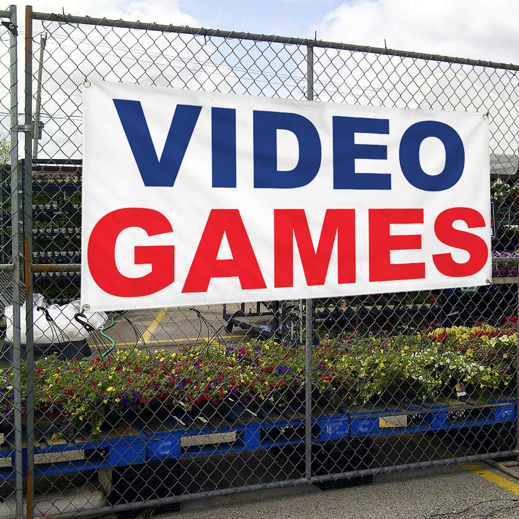 Custom Vinyl Banner for Video Games & Business - 60x144 Inches, Weatherproof Outdoor Sign with 10 Grommets (Multiple Sizes Available in Blue & Red) - Perfect for Gaming Events, Store Promotions & Industrial Yard Signs