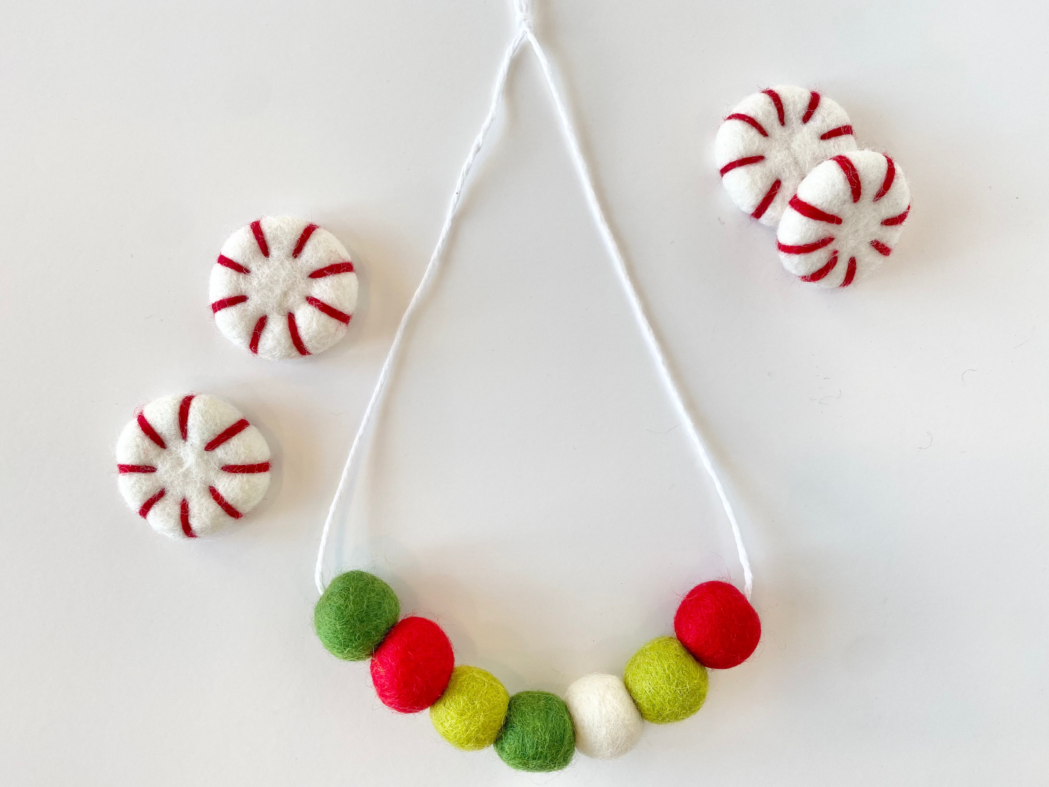 Festive Felt Ball Necklace for Women - Handmade Christmas Holiday Jewelry Gift - Perfect for Parties, Gifts & Holiday Outfits
