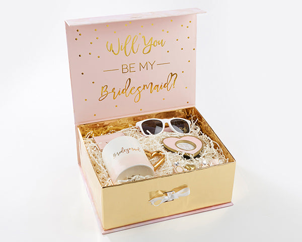 Will You Be My Bridesmaid Gift Box Set - Elegant Pink & Gold Proposal Kit for Wedding Party - Perfect for Bridal Shower, Bachelorette Party & Proposal Gifts