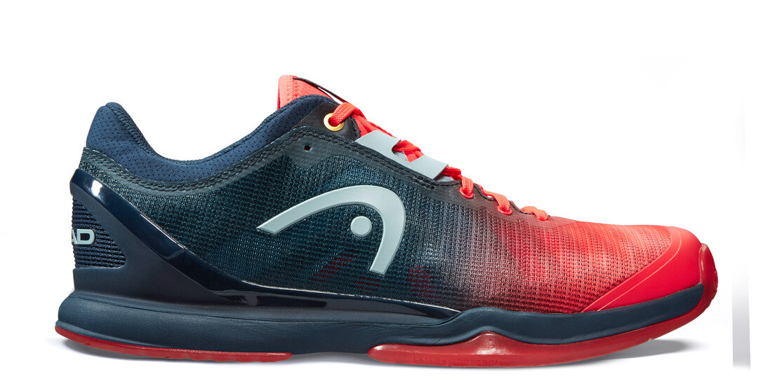Head Sprint Pro 3.0 Men's Indoor Court Shoes - Lightweight Basketball Sneakers for Volleyball & Badminton (Red/Navy) - Perfect for Gym, Training & Competitive Sports