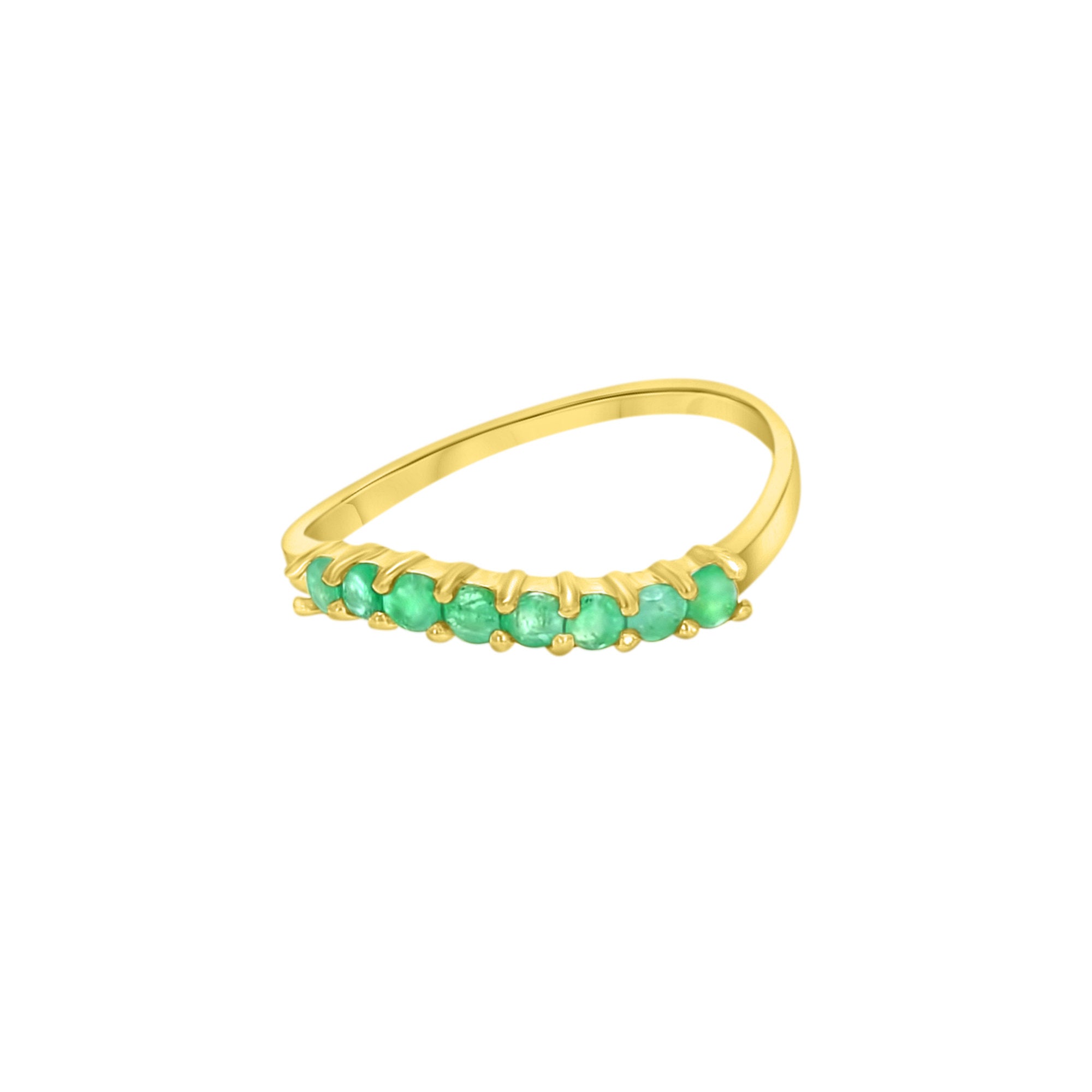 14K Yellow Gold Stackable Emerald, Ruby & Sapphire Rings for Women - Perfect for Layering, Gift Giving & Everyday Elegance