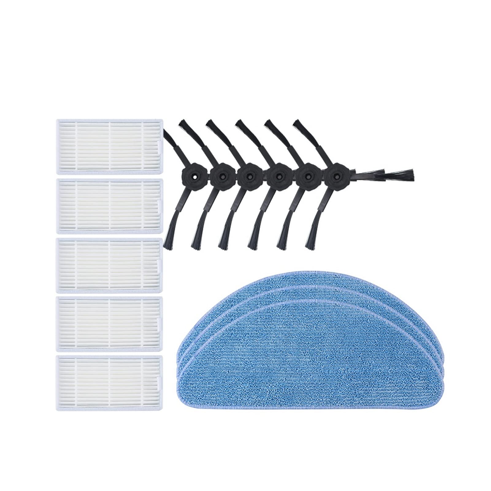 iLife V5s Pro/V5/V50/V55/V3 Robot Vacuum Replacement Parts Kit - Side Brush, Mop Cloth & HEPA Filter | Compatible Accessories for Floor Cleaning & Maintenance | Perfect for Hardwood, Tile & Carpet Floors