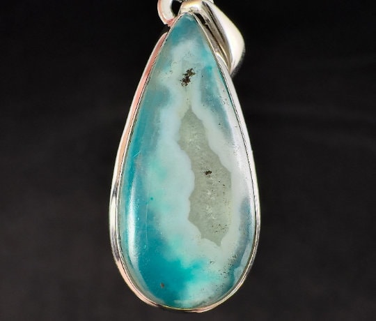 CHRYSOCOLLA Crystal Pendant Necklace - Natural Gem Silica & Blue Chalcedony Stone in Sterling Silver Teardrop Setting - Fine Jewelry for Women, Healing Crystal Gift for Spiritual Healing & Energy Balance - Perfect for Meditation, Yoga & Everyday Wear