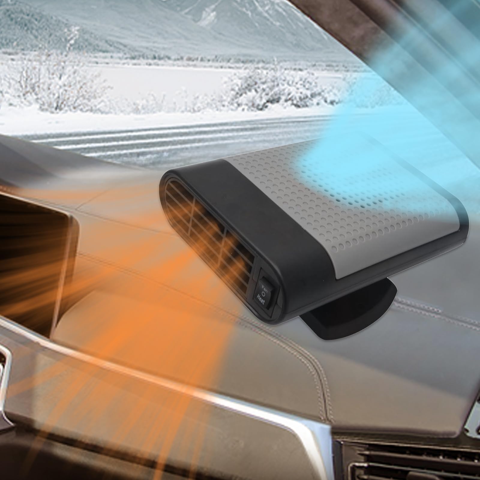 MACHSWON 12V Portable Car Heater & Cooler - Fast Windshield Defrost Defogger for Vehicles, Dual Heating & Cooling Function, Cigarette Lighter Plug-In - Perfect for Winter Driving and Summer Cooling
