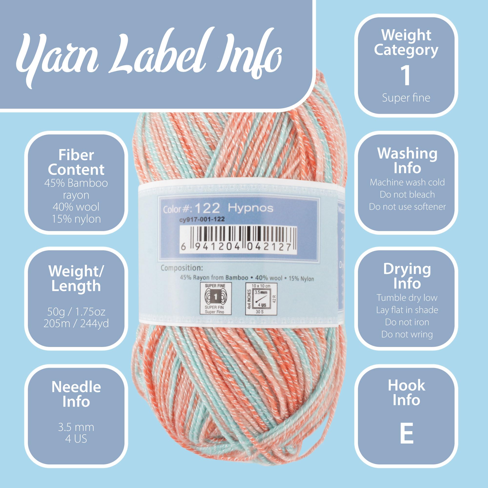 JubileeYarn Soft & Slim Baby Weight Yarn - Rayon Bamboo Wool Blend (50g/Skein) - Milk Chocolate (2 Skeins) - Perfect for Knitting Baby Clothes, Blankets & Crochet Projects