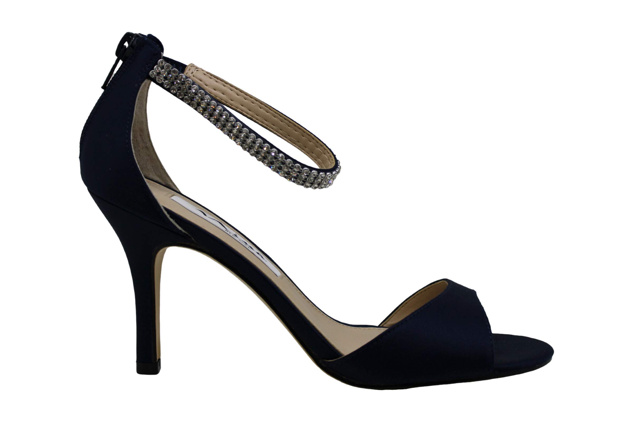 NINA Women's Volanda Rhinestone Ankle Strap Evening Dress Sandals - 3 Inch High Heel Party Shoes for Prom, Wedding & Formal Events - Blue