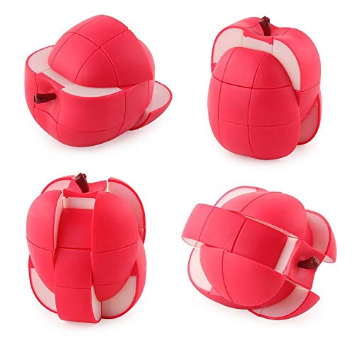 Kiditos Apple Shaped Speed Cube - 3x3 Magic Puzzle Twisting Educational Toy for Kids - Perfect for Brain Training, STEM Learning & Classroom Activities