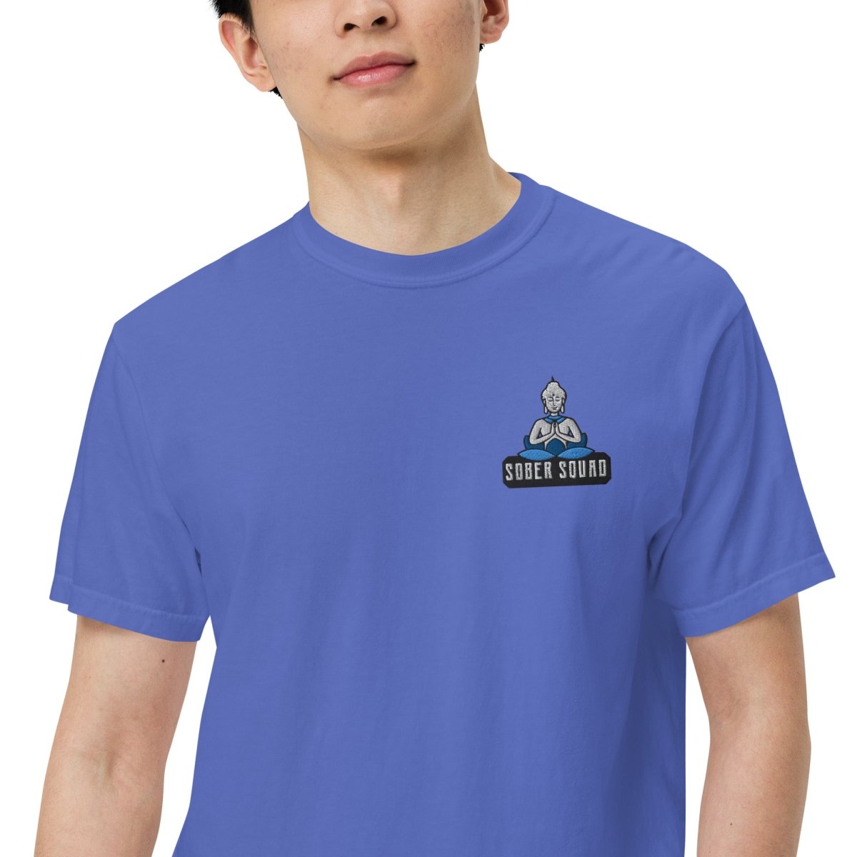 Sober Squad Embroidered Unisex Heavyweight Cotton T-Shirt - Comfortable Streetwear for Everyday Wear & Recovery Support