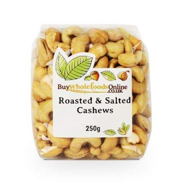Organic Whole Cashew Nuts - Roasted & Salted | 250g Bulk Pack | Healthy Snack for Office, Travel & Home | Premium Quality Nutritious Snacks | Non-GMO, Vegan Friendly