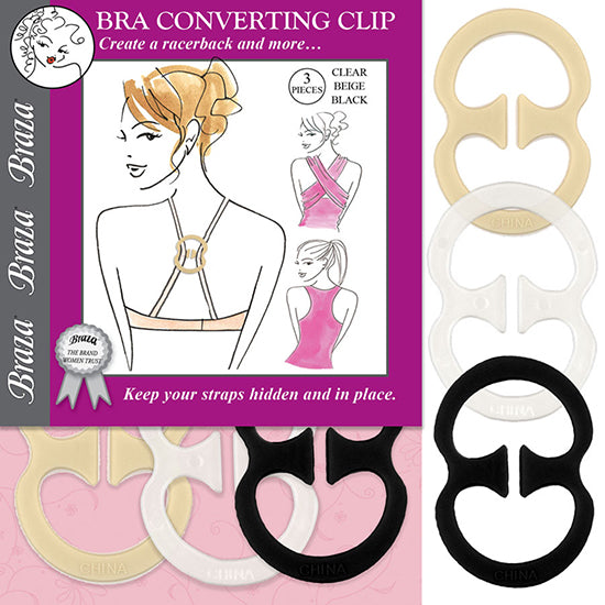 BRAZA Bra Converter Clip - 3 Pack | Seamless Backless & Strapless Bra Clips for Women | Perfect for Backless Dresses, Wedding Gowns & Formal Wear