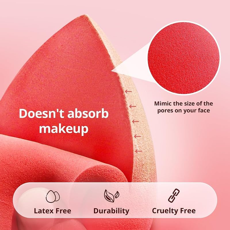 CHRONEX 5-Piece Makeup Sponge Set - Latex-Free Beauty Blender for Liquid, Cream & Powder Foundation - Multi-Colored Paw Paw Sponges for Flawless Blending - Perfect for Daily Makeup, Travel & Professional Use