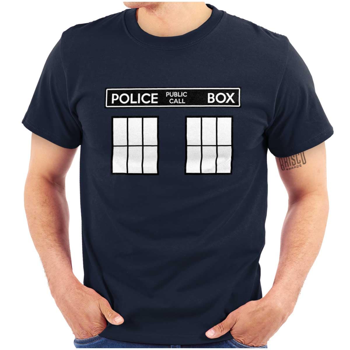 Police Box Doctor Who Cybermen Time Travel Graphic T-Shirt for Men & Women - Sci-Fi Fan Gift & Cosplay Costume
