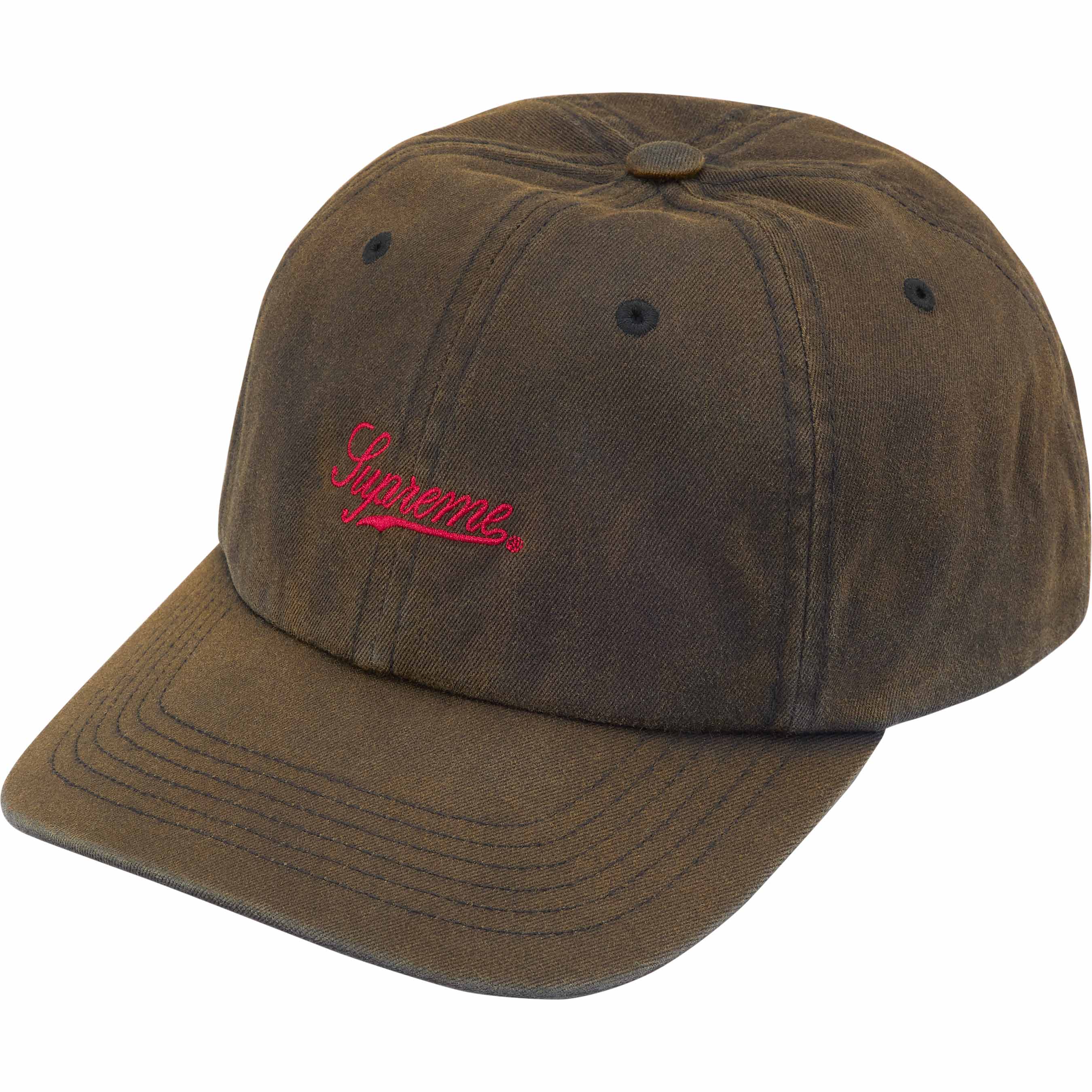 Supreme Bleached Chino 6-Panel Black Hat - Stylish Streetwear Cap for Men & Women | Perfect for Casual Outfits, Hip-Hop Fashion and Urban Street Style