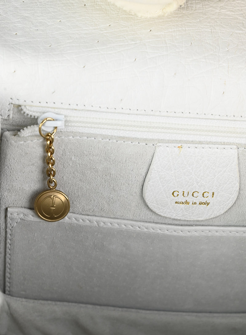 Authentic Gucci Bamboo Leather Handbag in White - Luxury Designer Tote for Women, Perfect for Office, Travel & Everyday Use