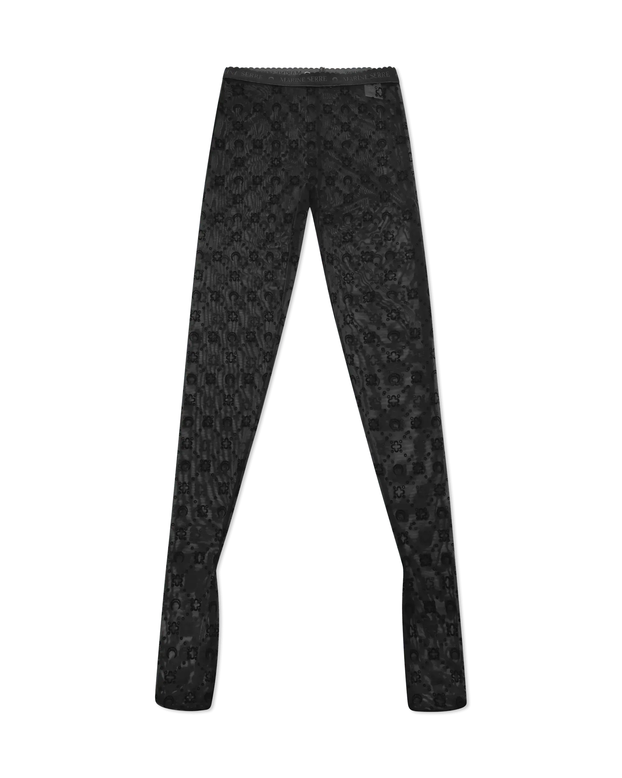Moonogram Flocked Mesh Tights - Women's Fashion Sheer Pantyhose for Party, Cosplay & Everyday Wear