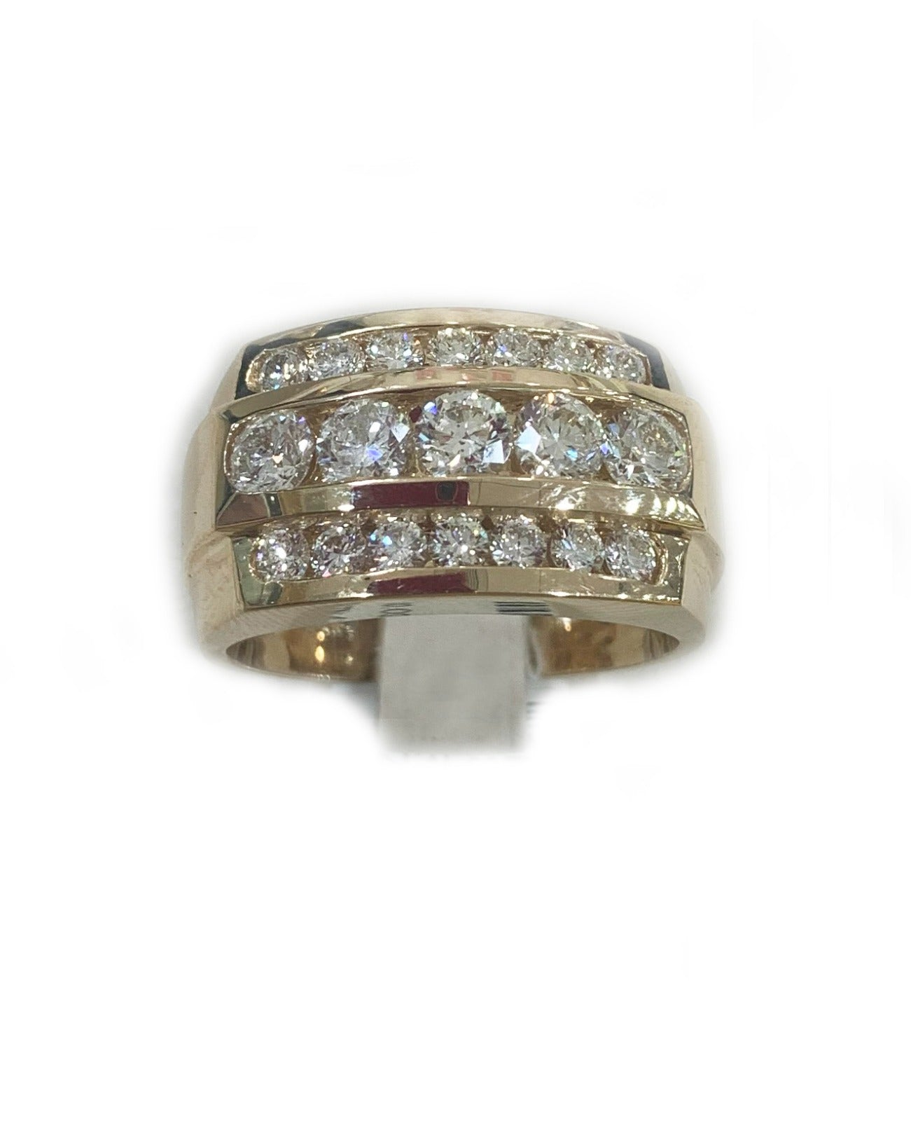 14K Yellow Gold Men's Diamond Ring - Elegant Wedding Band & Anniversary Gift for Him - Perfect for Engagements, Proposals & Special Occasions