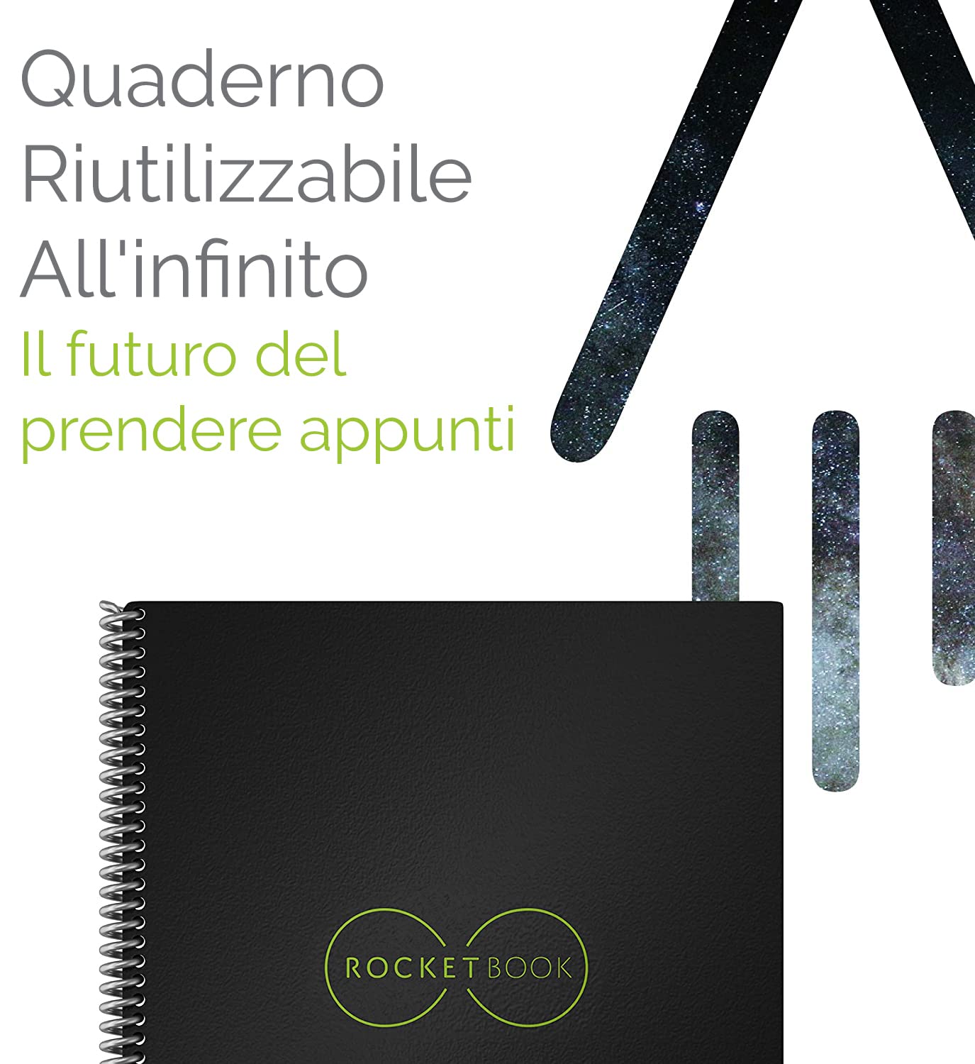 Rocketbook Core Reusable Smart Notebook with Pen/Pencil Holder - Eco-Friendly Digital Notebook for Work, School & Note-Taking | Cloud Sync & Erasable Pages