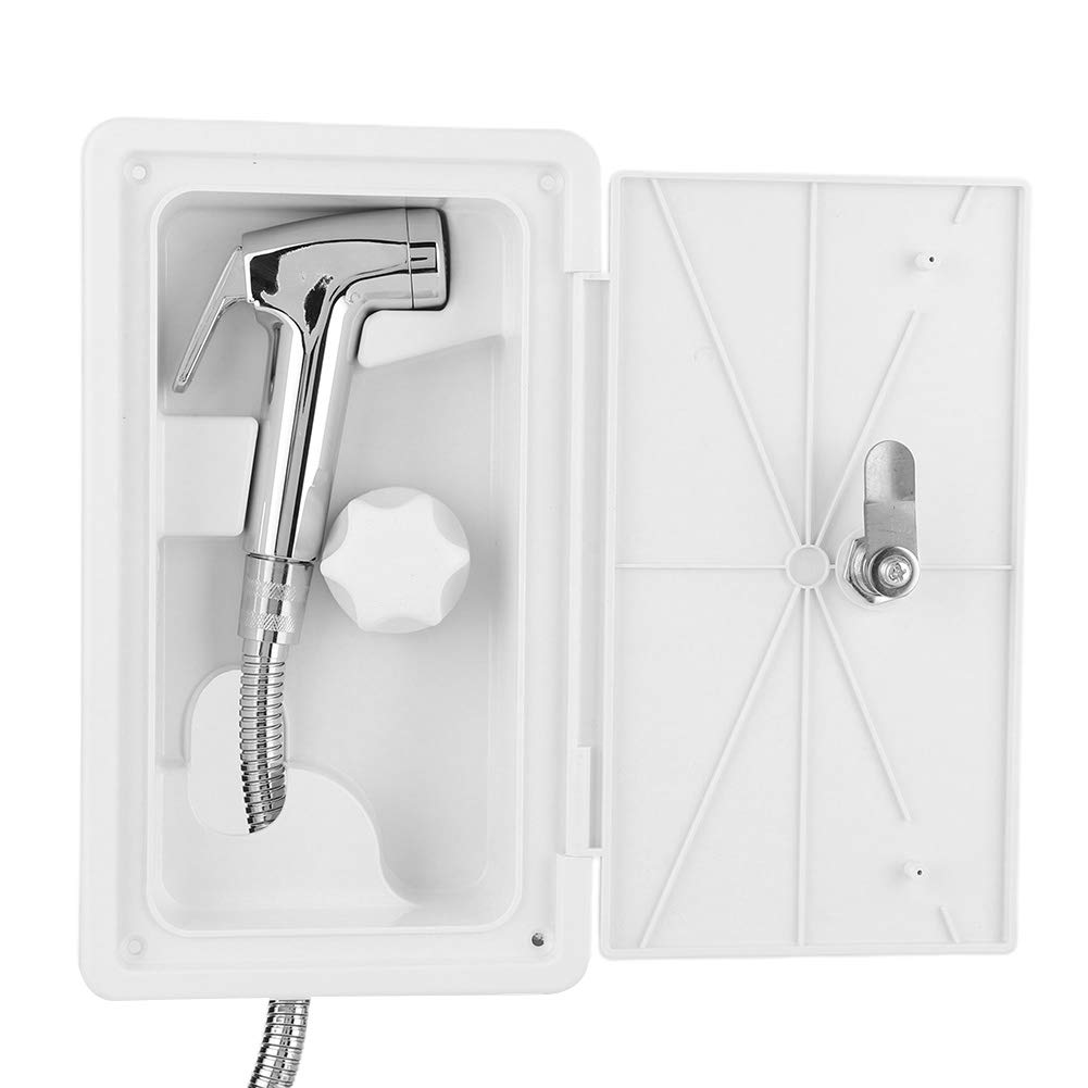 AUHX Stainless Steel Exterior Shower Box Kit - Durable & Wear-Resistant for RV, Marine, Boat, Camper - Perfect for Outdoor Showers, Camping & Off-Grid Living