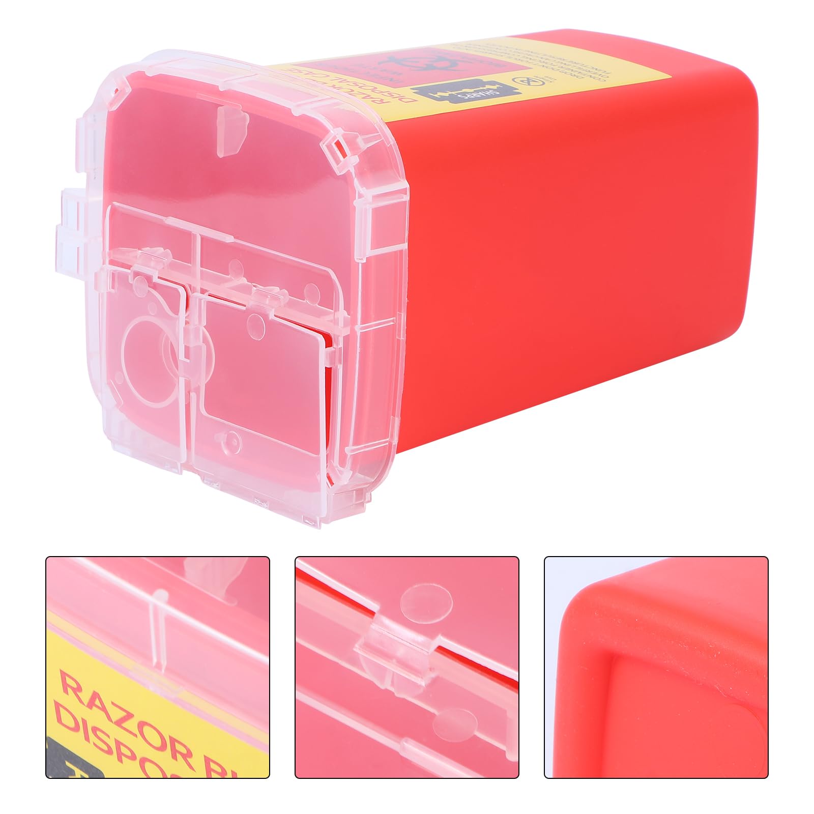 Portable Sharps Container for Barber Razor Blade Disposal - Safe & Durable Red Blade Collect Box for Home & Professional Use | Ideal for Salons, Tattoo Shops & Home Grooming