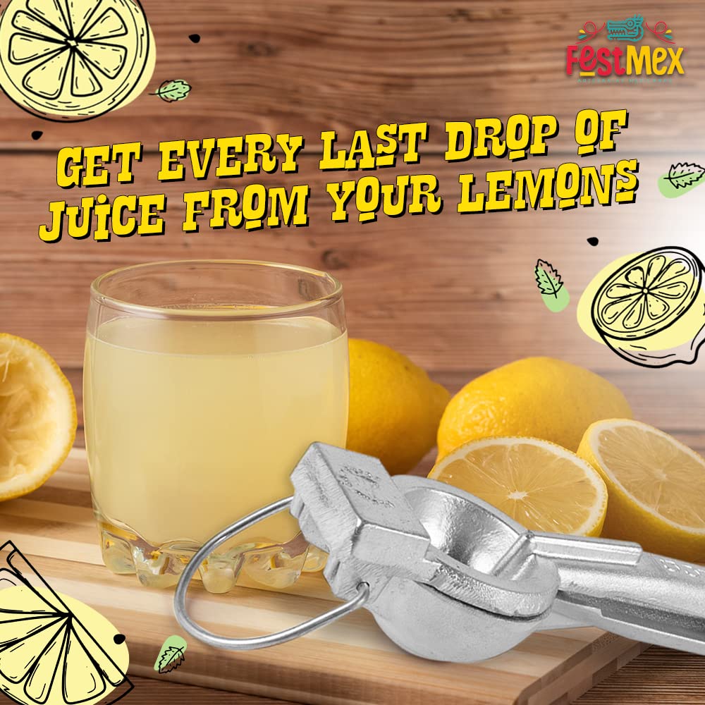 Premium Cast Aluminum Lemon Lime Squeezer - Heavy Duty Manual Citrus Press for Lemon, Lime & Oranges - Commercial Grade Juicer (2.4