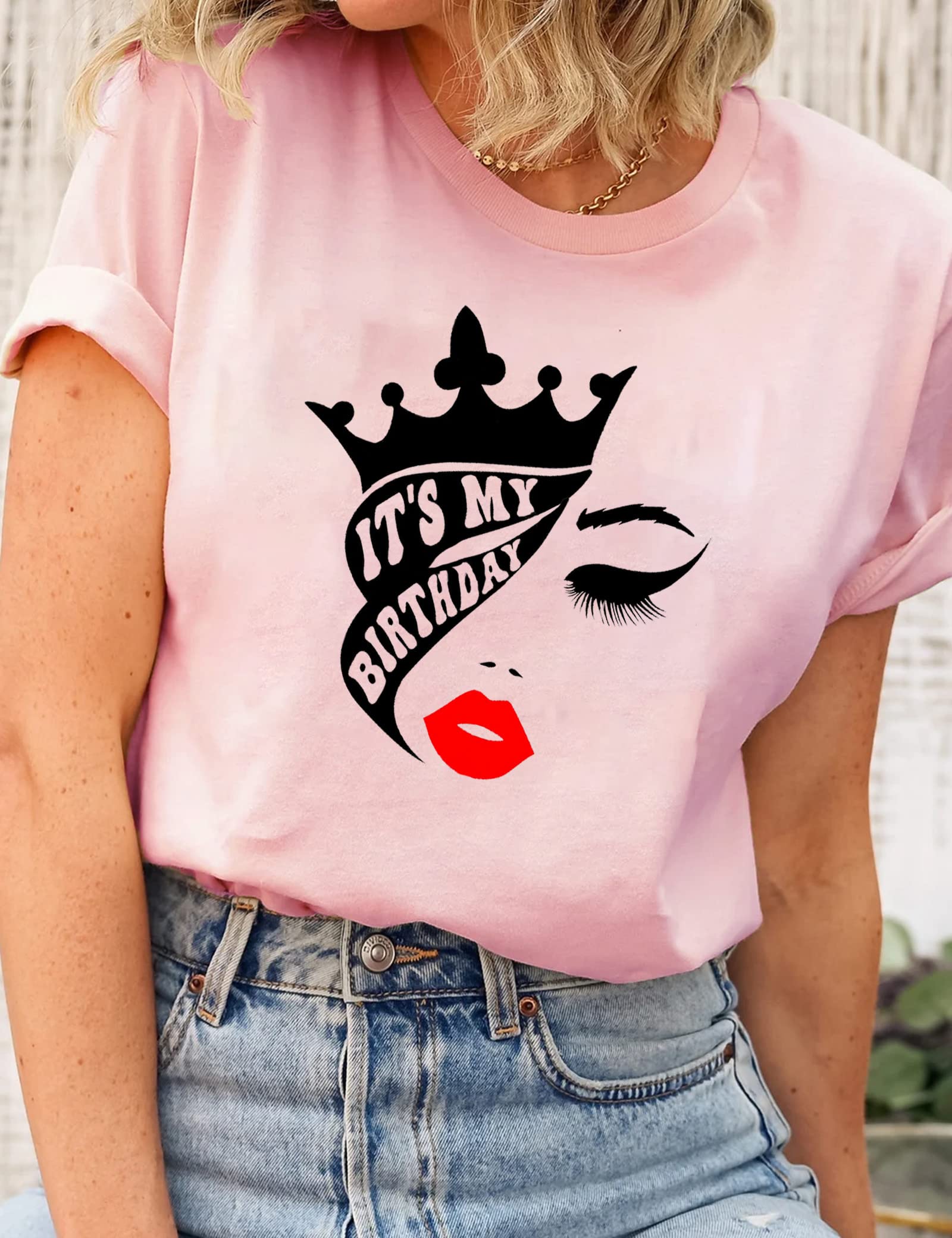 My Birthday T-Shirt for Women - Fun Birthday Graphic Tee - Happy Birthday Shirt - Short Sleeve Casual Top - Perfect for Birthday Parties & Celebrations