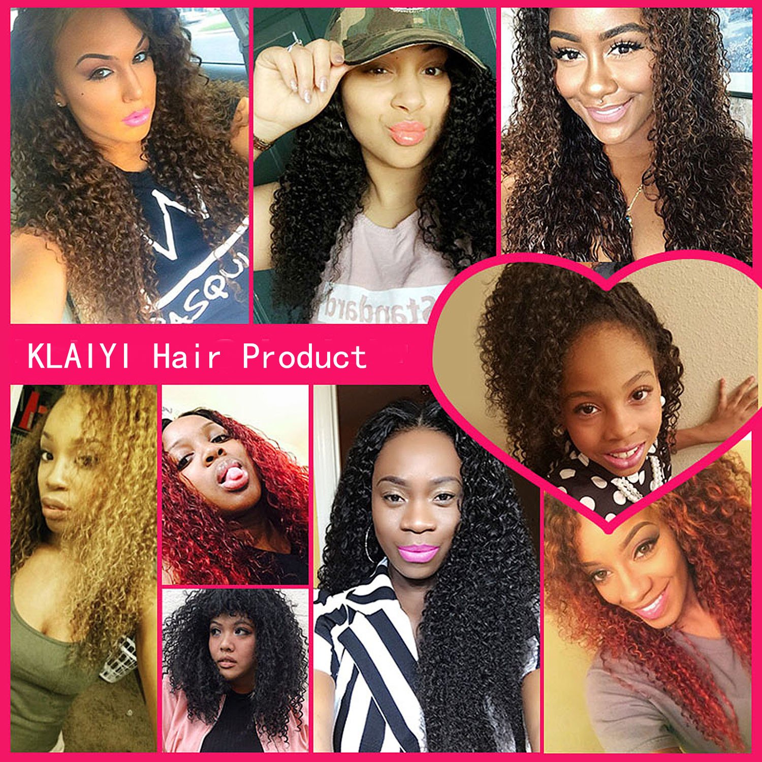 Klaiyi 10A Brazilian Curly Virgin Human Hair Extensions - 3 Bundles (12/14/16 Inch) Unprocessed Natural Color 95-100g/pc - Perfect for Daily Styling, Special Occasions & Salon Use