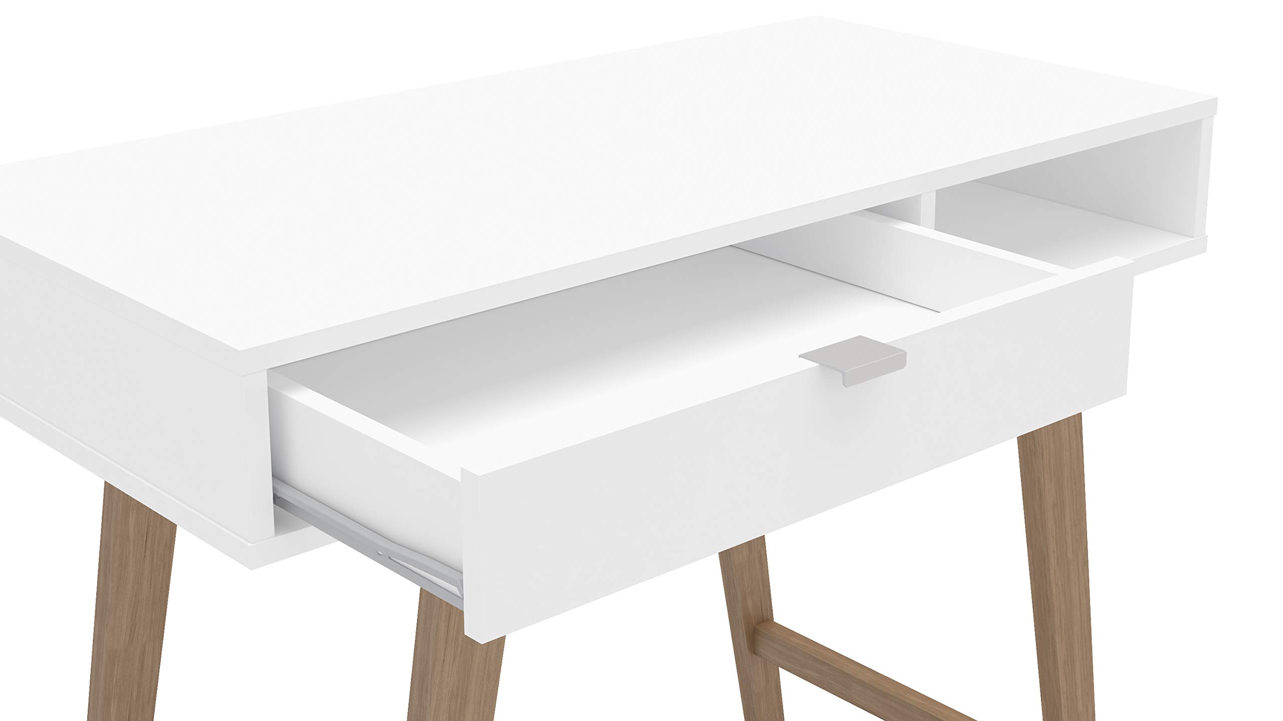Polifurniture Windsor White Writing Desk - Classic Home Office Furniture for Study, Work & Remote Learning