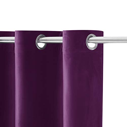 Violet Velvet Curtains, Grommet