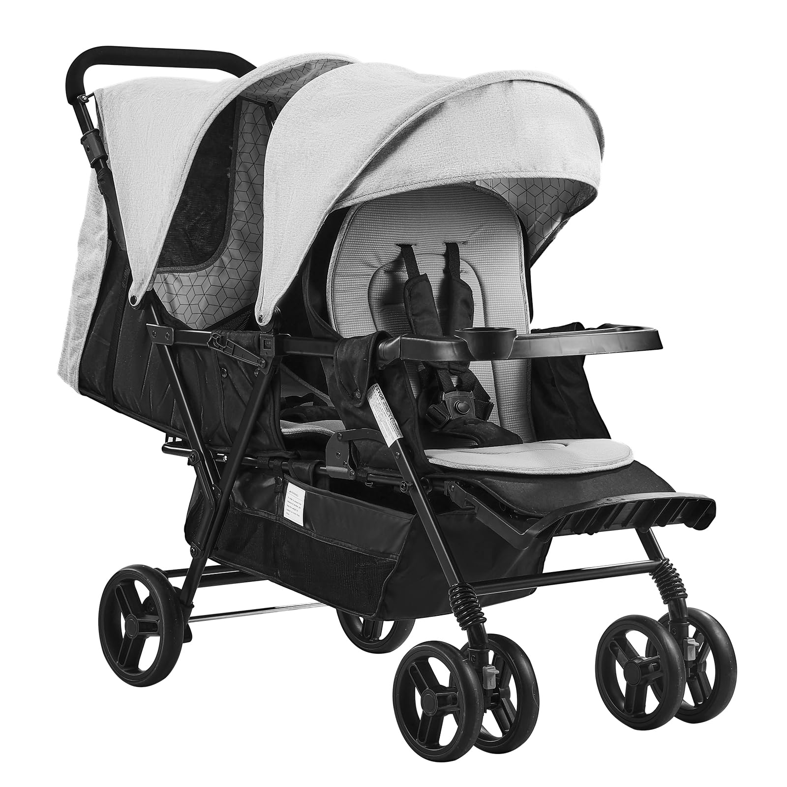 VEVOR Double Stroller for Toddlers, Lightweight Side by Side Baby Stroller with Adjustable Canopy & Storage Basket, Perfect for Twins or Siblings - Ideal for Park Walks, Shopping & Travel