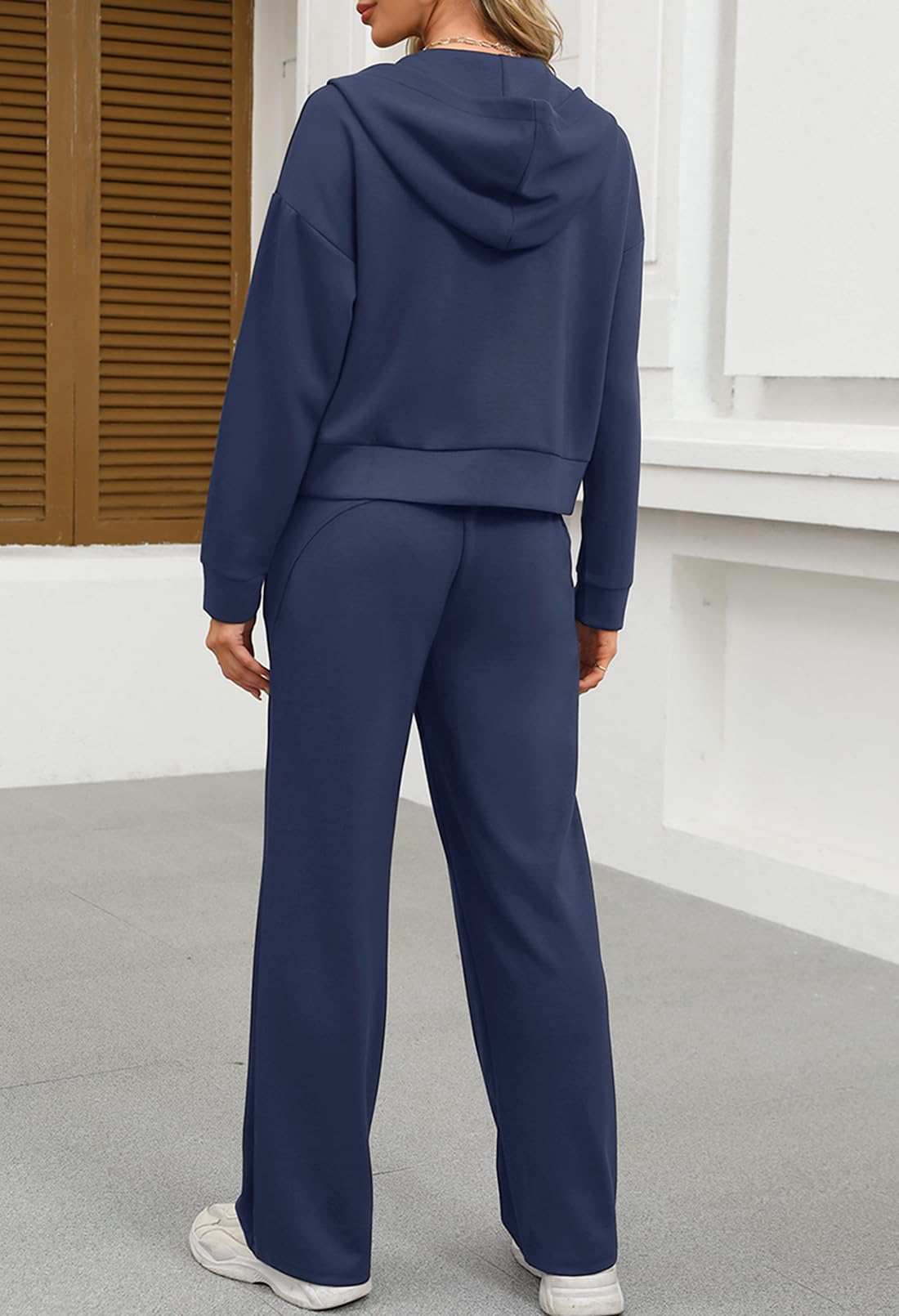 MEROKEETY Women's 2 Piece Hoodie & Sweatpants Set - Fall Zip Up Lounge Wear Tracksuit for Casual Outfits, Gym, and Home Comfort