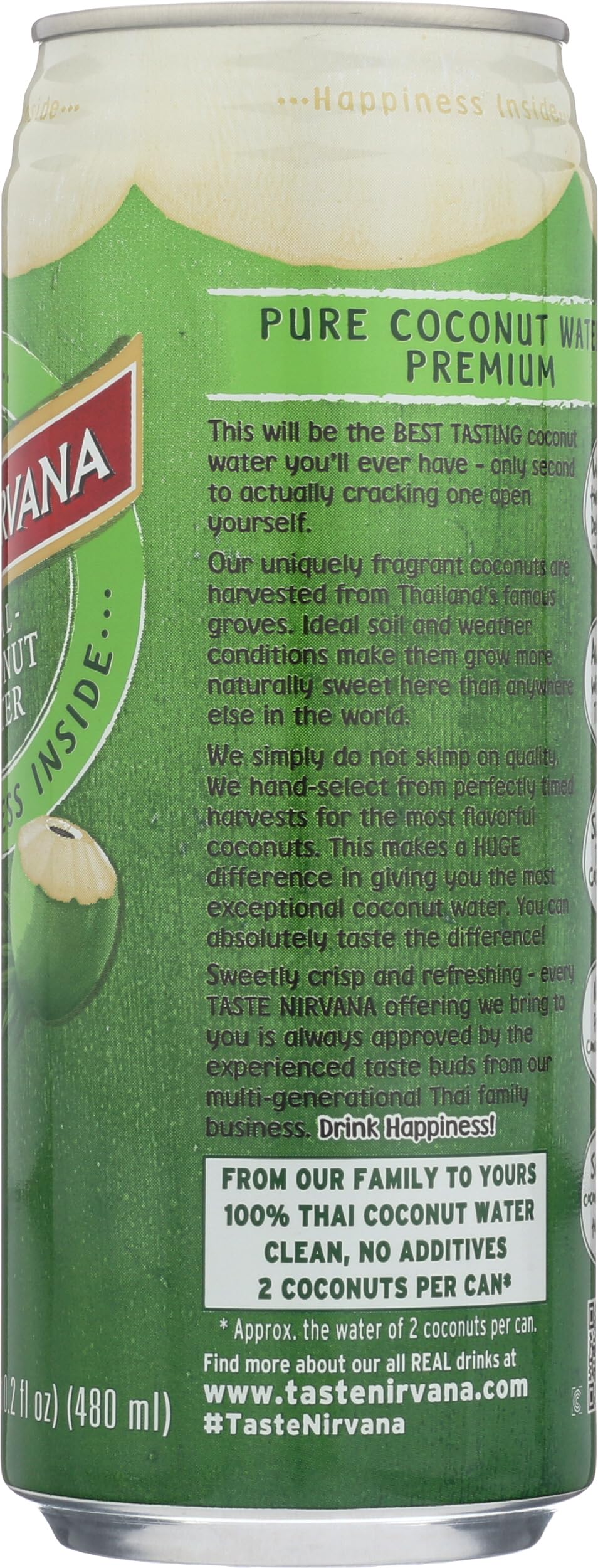 Taste Nirvana & Coco Real Premium Coconut Water - 16.2 Ounce Can | Natural Hydration for Fitness & Wellness