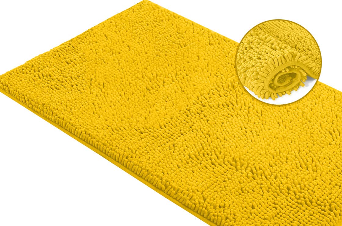 Premium Soft Plush Bath Mat - Ultra Absorbent Chenille Microfiber Bathroom Rug, Non-Slip Shaggy Floor Mat (27