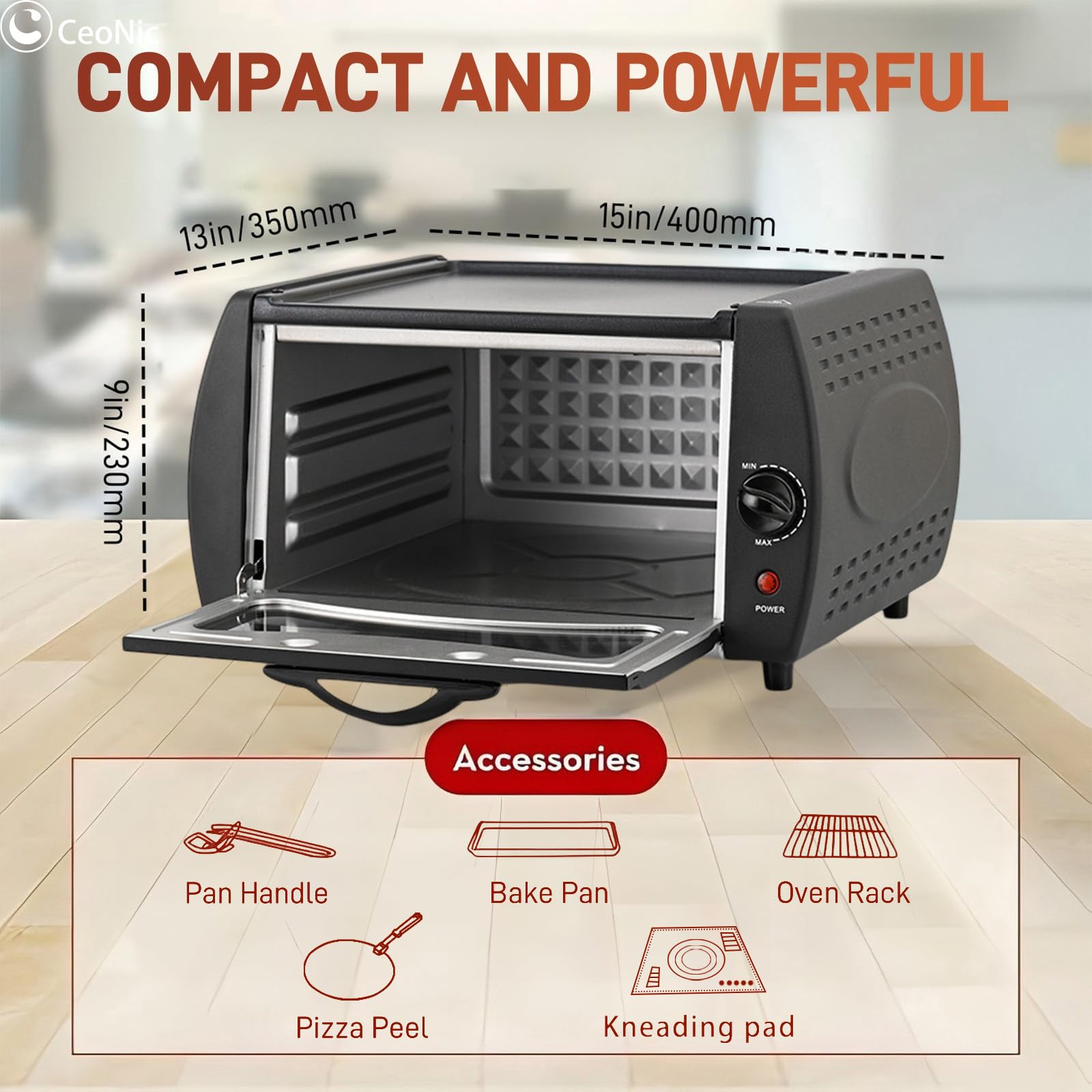 Electric Tandoor Oven for Chapati, Roti, Naan & Pizza - 15L Countertop Bread & Pizza Maker with Dual-Function Baking & Frying (122°F-752°F) - Perfect for Home Kitchens, Restaurants & Outdoor Cooking