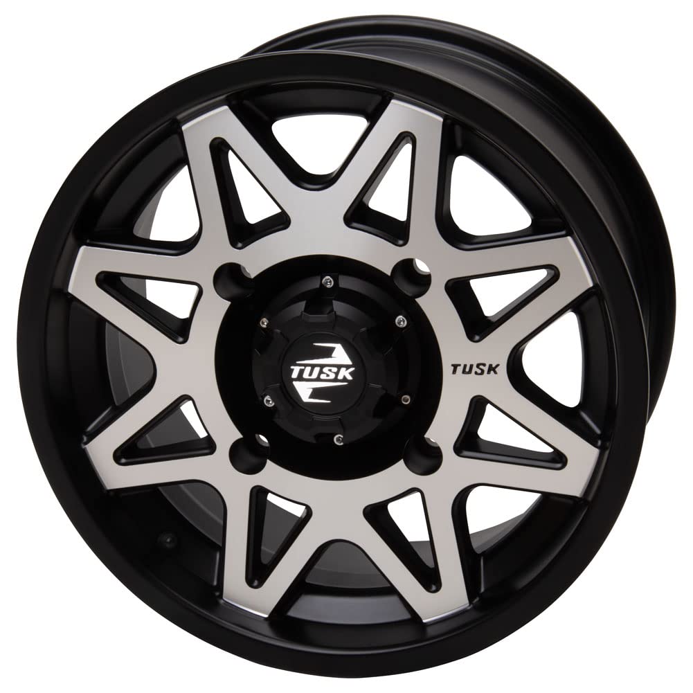 4/156 Tusk Tintic Wheel 14x7 5.0 + 2.0 Machined Black for Polaris Magnum 330 4x4 2003-2006 - Durable ATV Wheels for Off-Roading, Hunting & Trail Riding