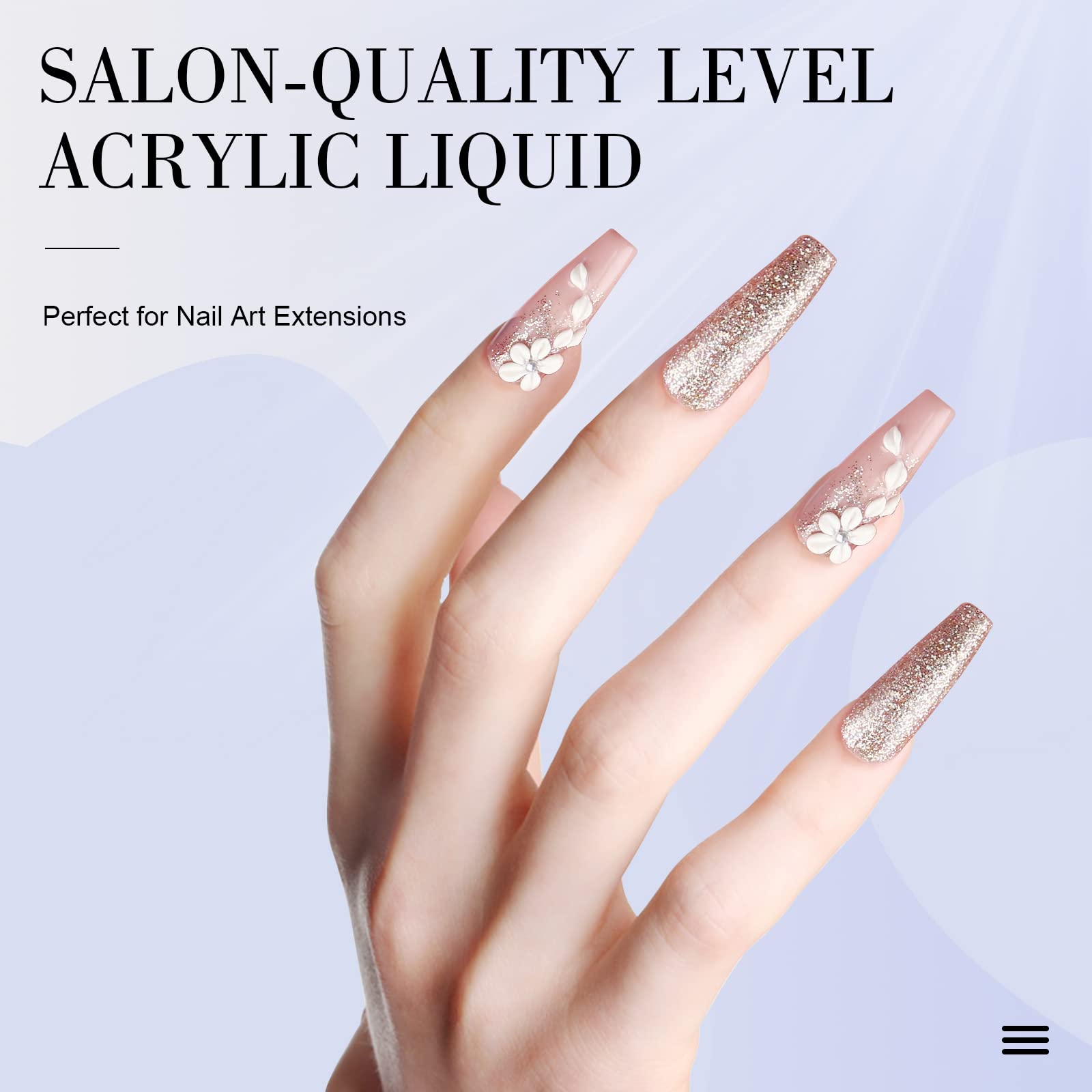Saviland 4oz Professional Acrylic Nail Liquid Monomer - Non-Yellowing Nail Extension Solution for Acrylic Powder - Perfect for Salon & Home DIY Manicures (Great for Nail Art, Extensions & French Tips)