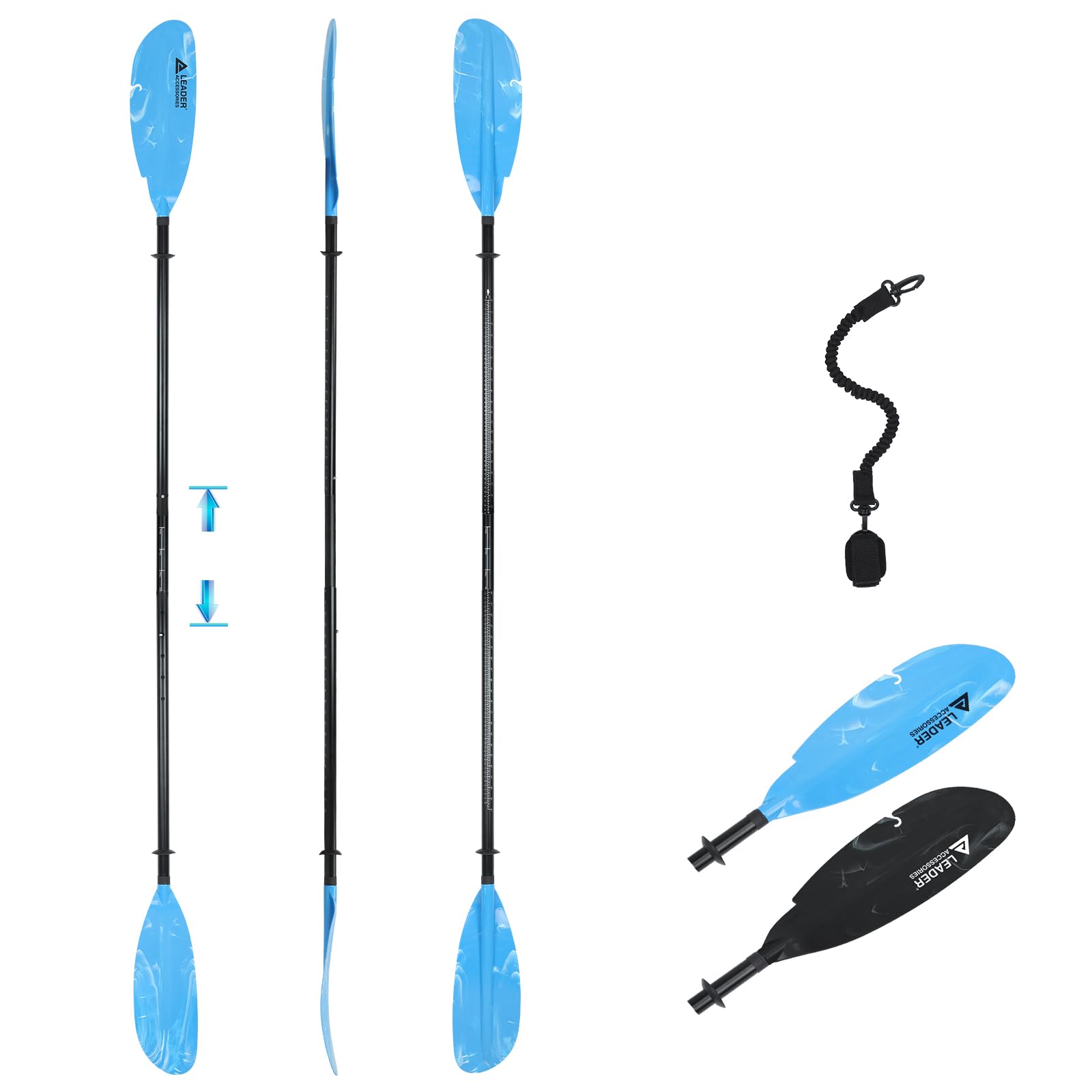Adjustable Kayak Paddle 90-98in Aluminum Alloy - for Kayaking & Canoeing