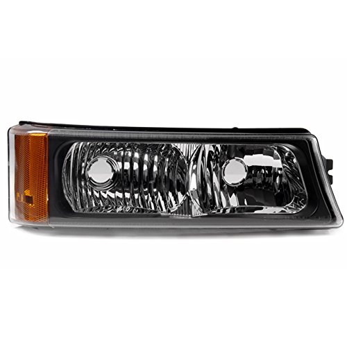 AKKON Black Headlights & Bumper Signal Lights with Side Amber for 2003-2006 Chevy Silverado 1500/2500HD Avalanche Pickup Truck - Upgrade Your Truck's Style & Visibility for Night Driving & Off-Road Adventures