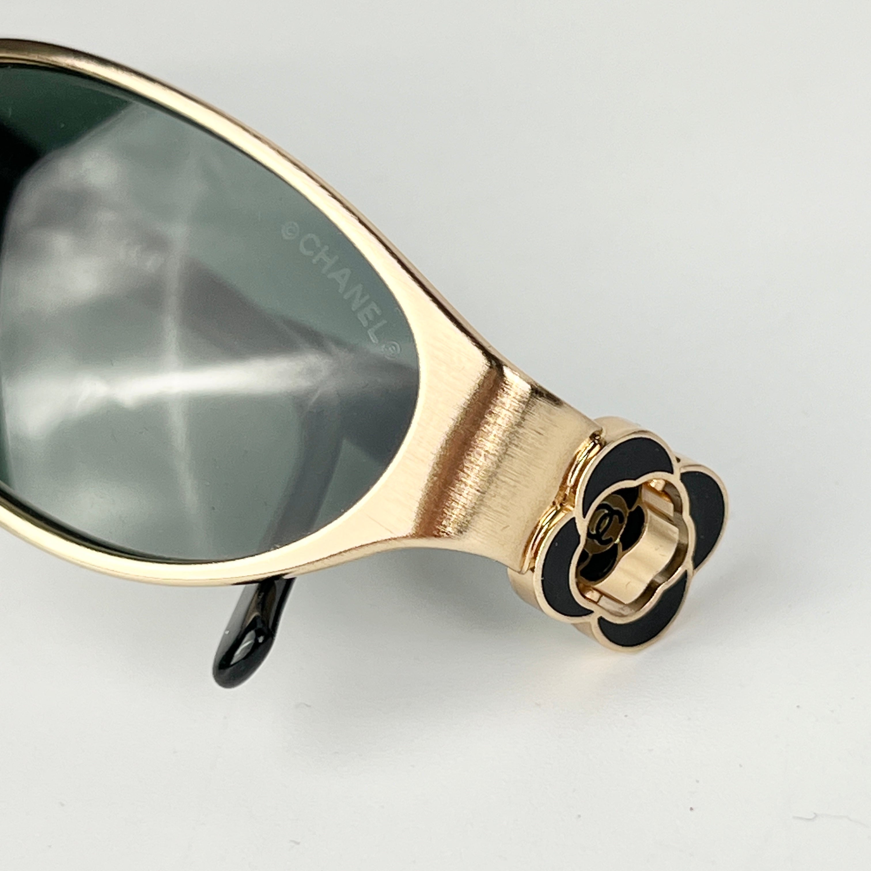 Chanel Gold and Black Sunglasses for Women - Luxury Designer Shades for Fashion, Beach & Outdoor Activities