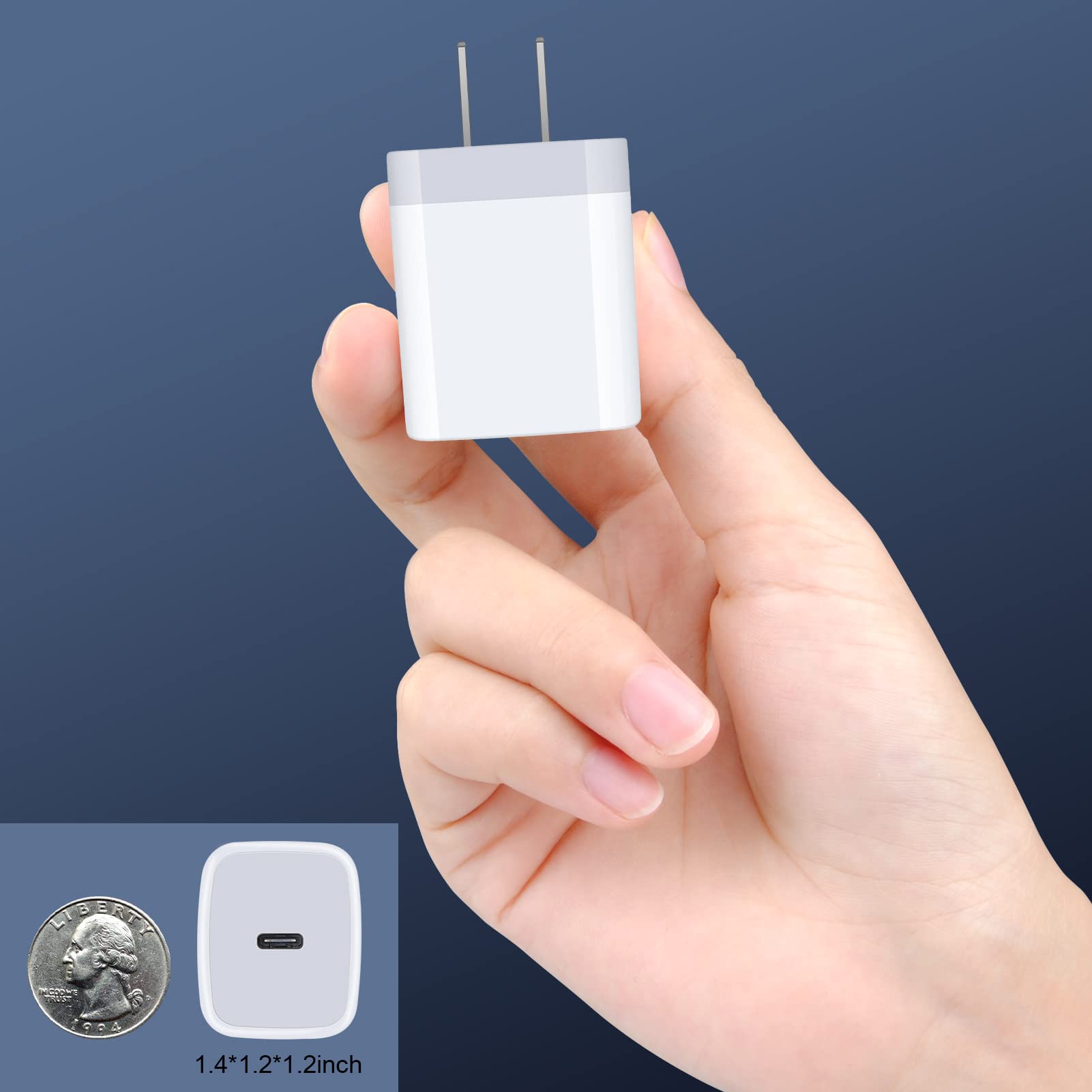 20W USB-C Fast Wall Charger for Samsung Galaxy A15/A13 5G/A14/S21 FE/S24/S23/S22/21 Ultra/A03S 5G/A53/Z Flip6/Z Fold6, iPhone 16/15/14/13/SE(2020)/12/11 Pro Max, Pixel 9 - Compact PD Charging Adapter for Home, Office & Travel